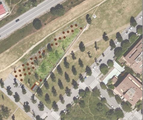 Mapa del projecte d-horts urbans a Can Vernet. FOTO: Ajuntament