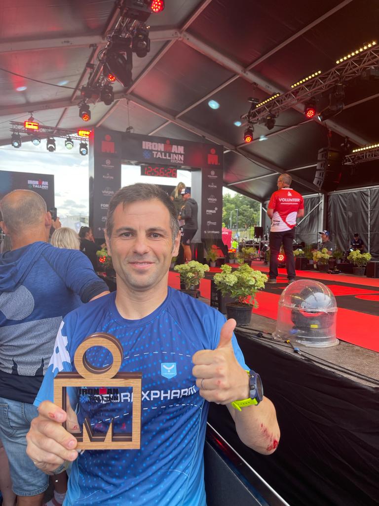 Miki Barrero va aconseguir la plata en l'IronMan de Tallin del 2021. FOTO: Cedida