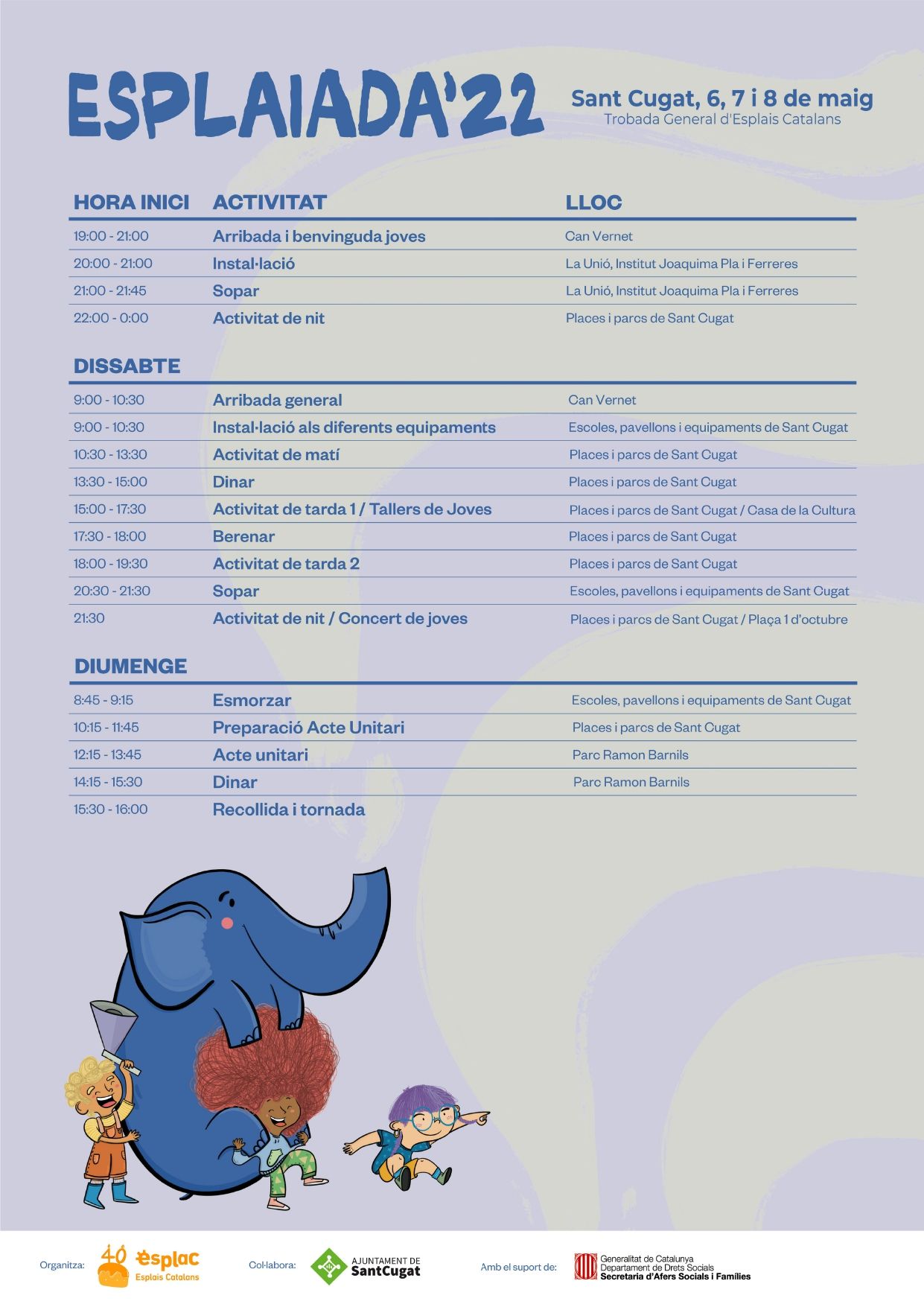 Horari de l'Esplaiada 2022