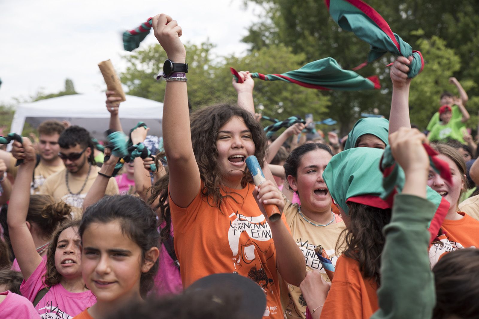 Sant Cugat va acollir més de 3.000 joves en l'edició d'enguany de l'Esplaiada, el colofó de la qual va ser en un acte unitari. FOTO: Bernat Millet