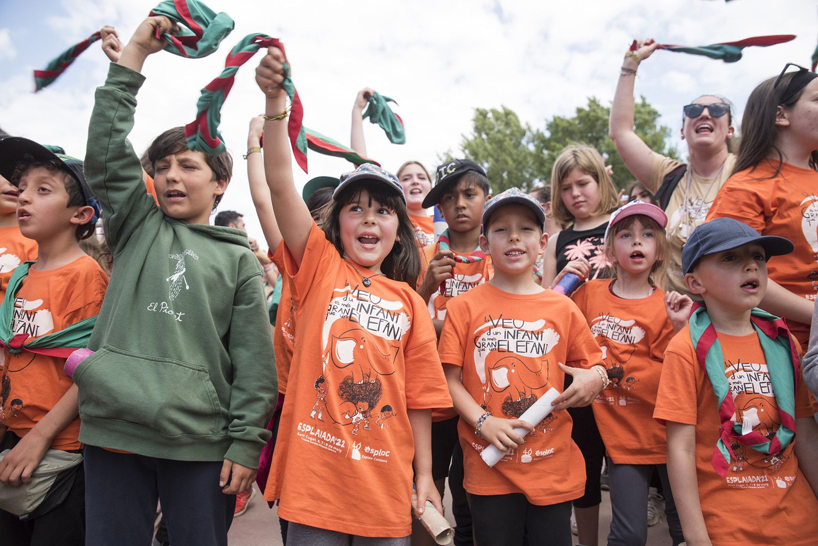 Sant Cugat va acollir més de 3.000 joves en l'edició d'enguany de l'Esplaiada, el colofó de la qual va ser en un acte unitari. FOTO: Bernat Millet