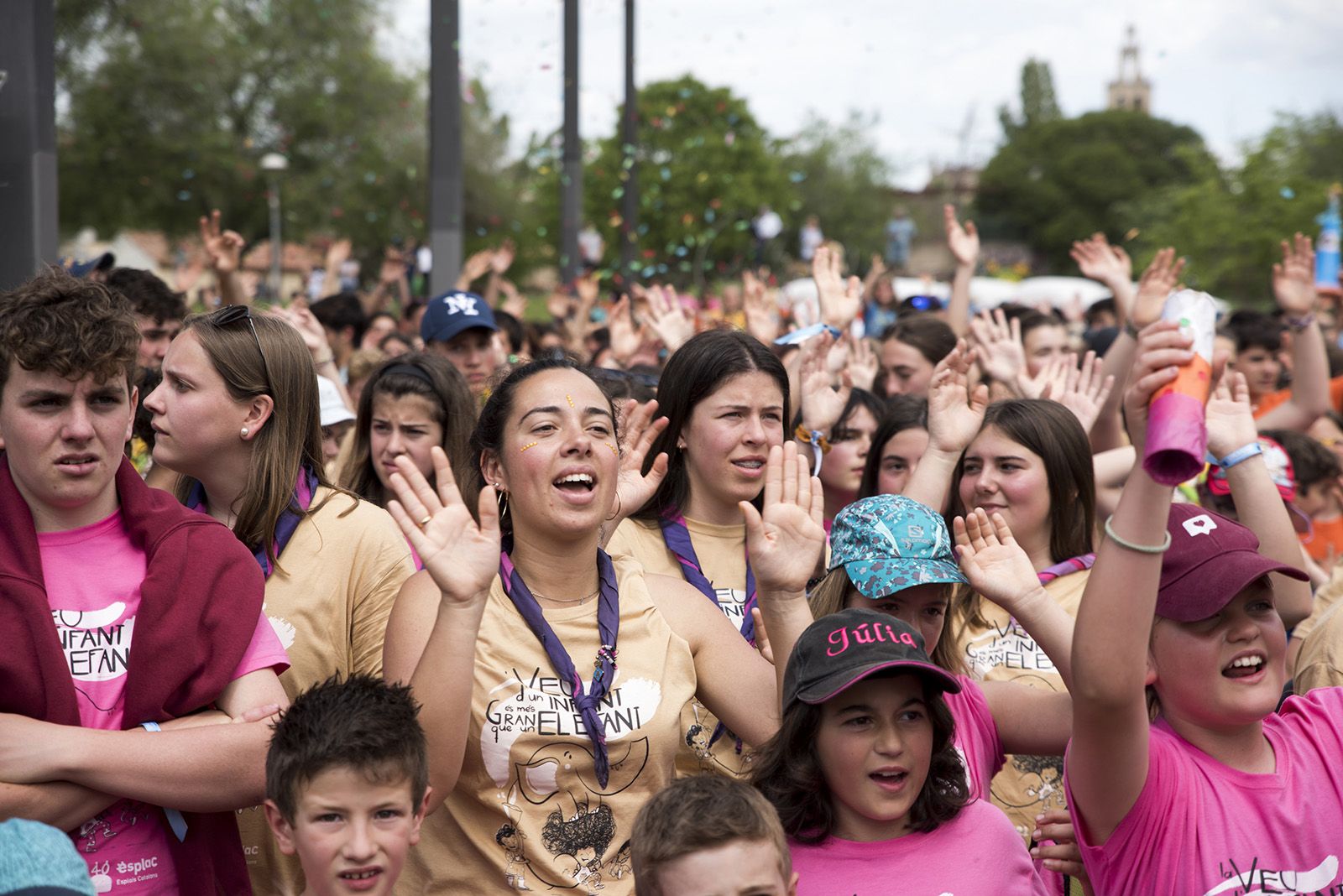 Sant Cugat va acollir més de 3.000 joves en l'edició d'enguany de l'Esplaiada, el colofó de la qual va ser en un acte unitari. FOTO: Bernat Millet