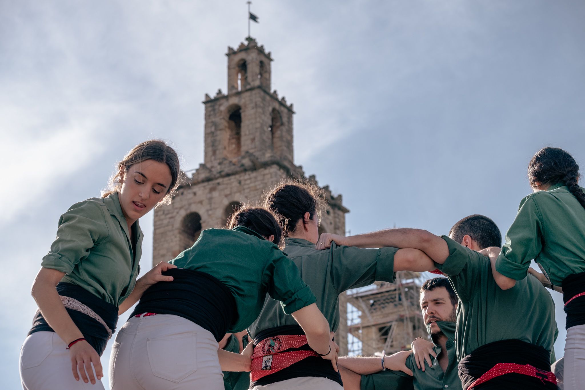 Els Castellers de Sant Cugat durant la vigília de la Diada de Sant Ponç. FOTO: Ale Gómez