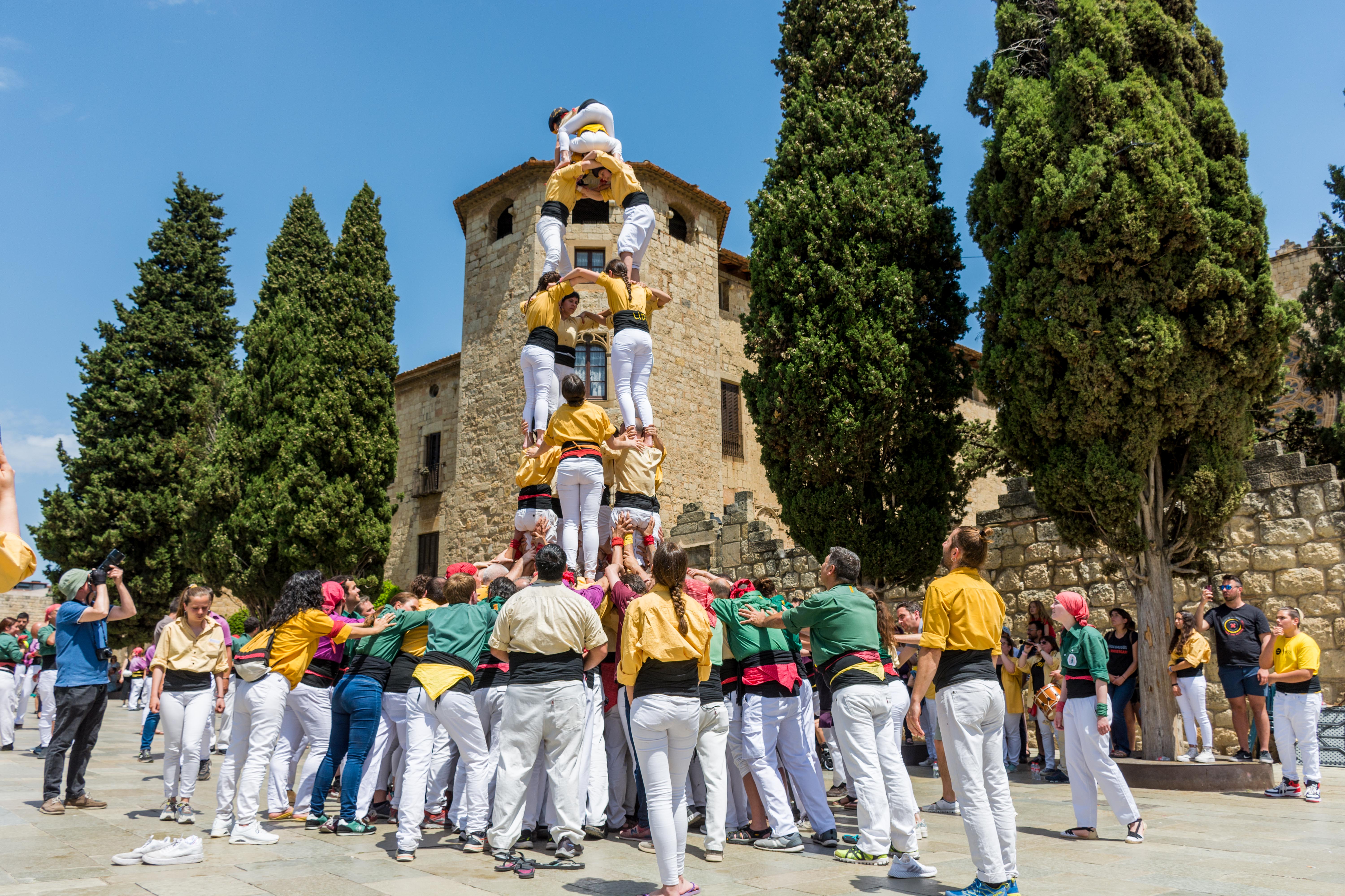 Els Castellers de Sant Cugat han pogut retrobar-se amb els castells durant la Diada de Sant Ponç. FOTO: Carmelo Jiménez