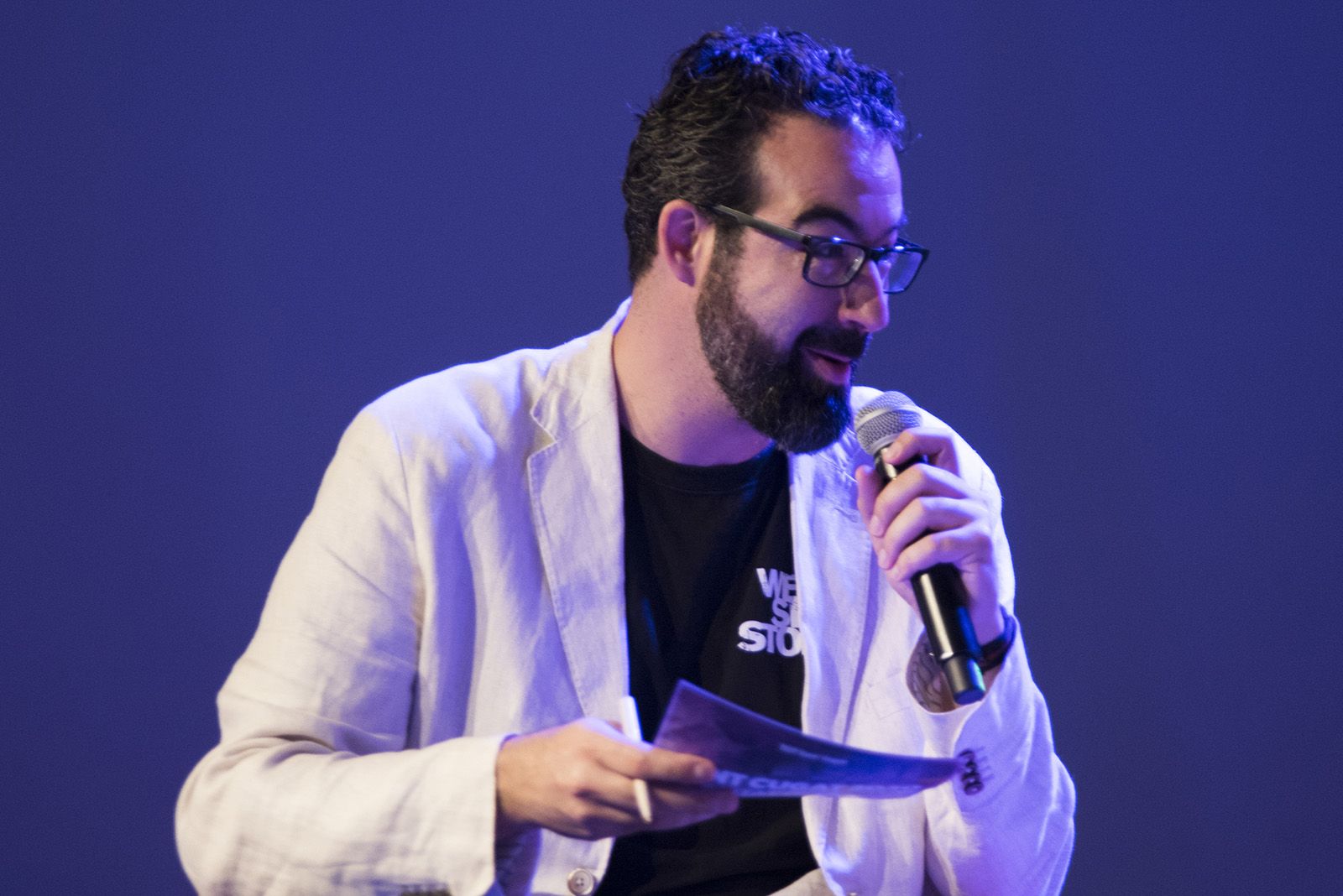 Joan Ramon Armadàs, periodista i moderador de la taula. FOTO: Bernat Millet.