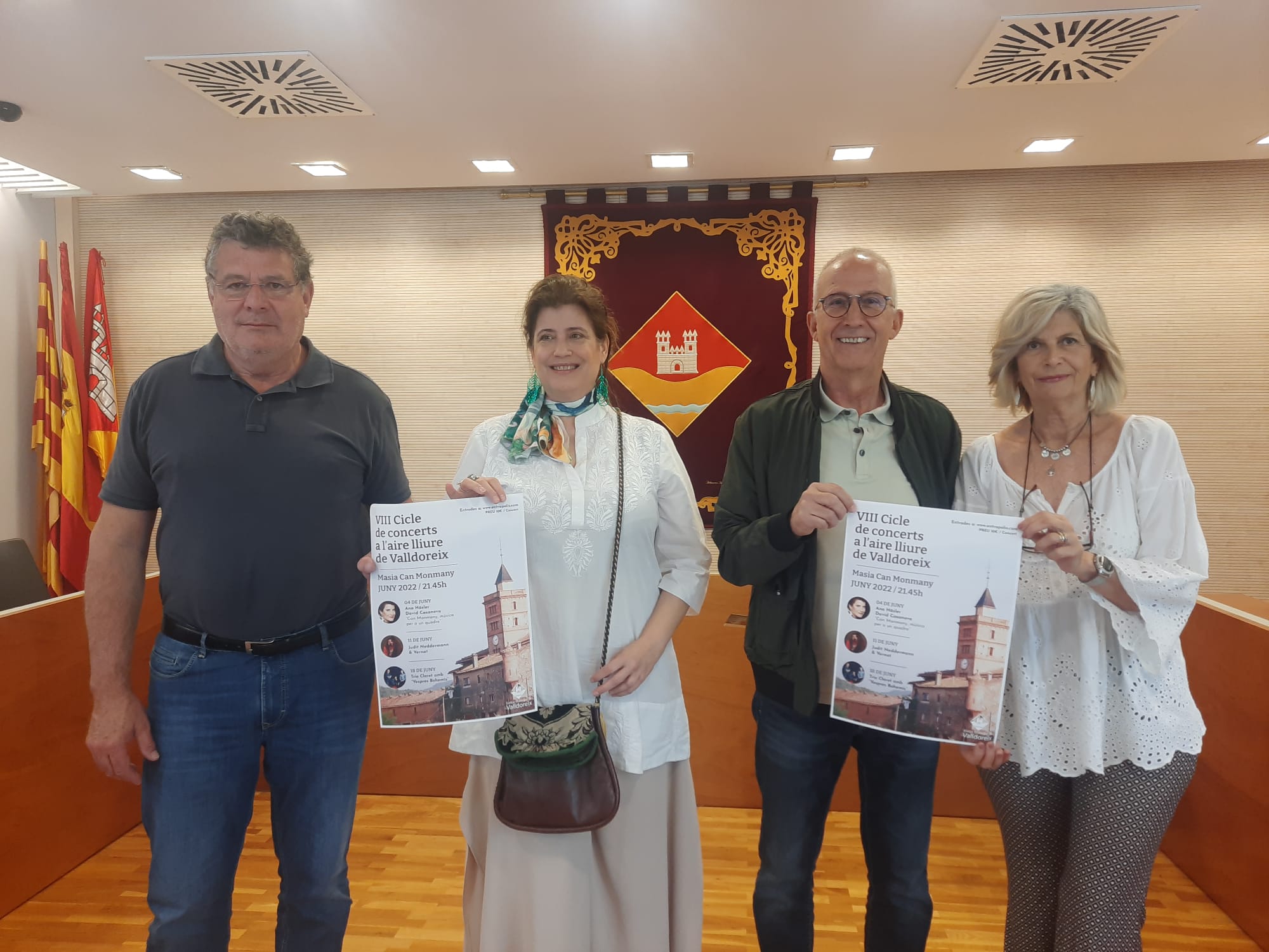 Josep Puig, Ana Häsler, Gerard Claret i Susana Herrada en la presentació del cicle de música FOTO: TOT Sant Cugat