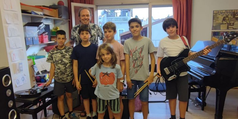 Banda infantil de l'escola de música i dansa de Sant Cugat, Fusió, el Dia de la música . FOTO: Cedida