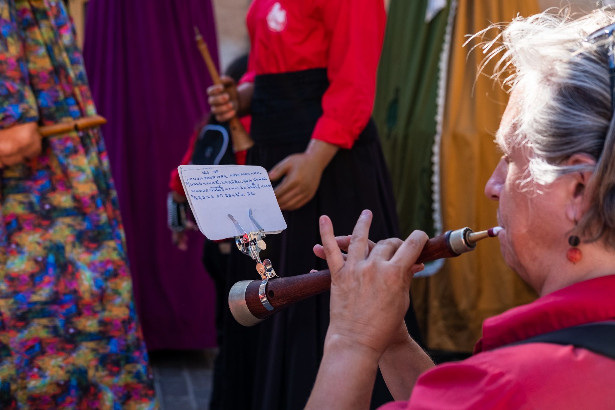Ofrena davant de la casa de F. Vila i Trabal durant el Seguici. FOTO: Ale Gómez