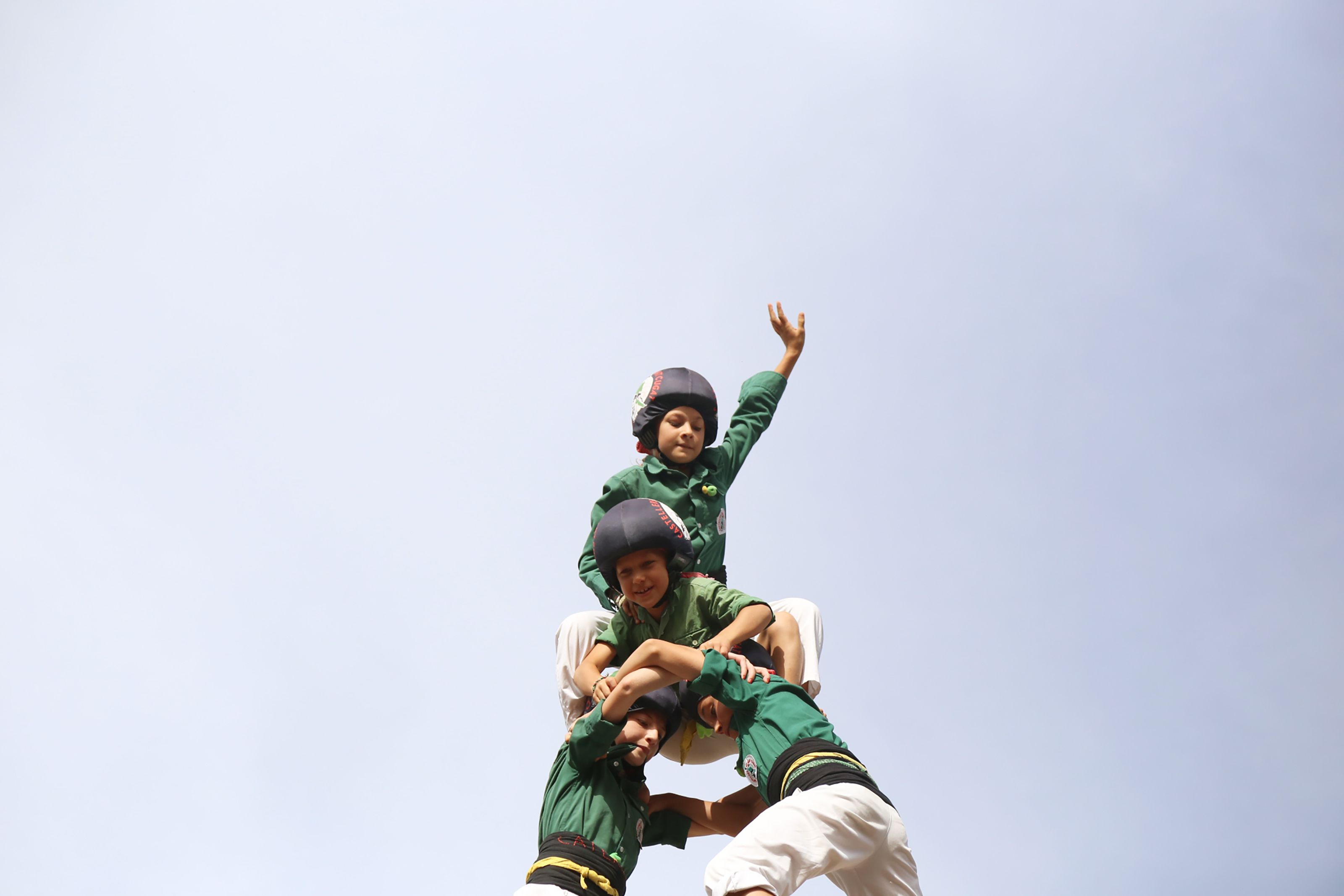 Els Castellers de Sant Cugat en la XXV diada castellera de Festa Major. FOTO: Anna Bassa