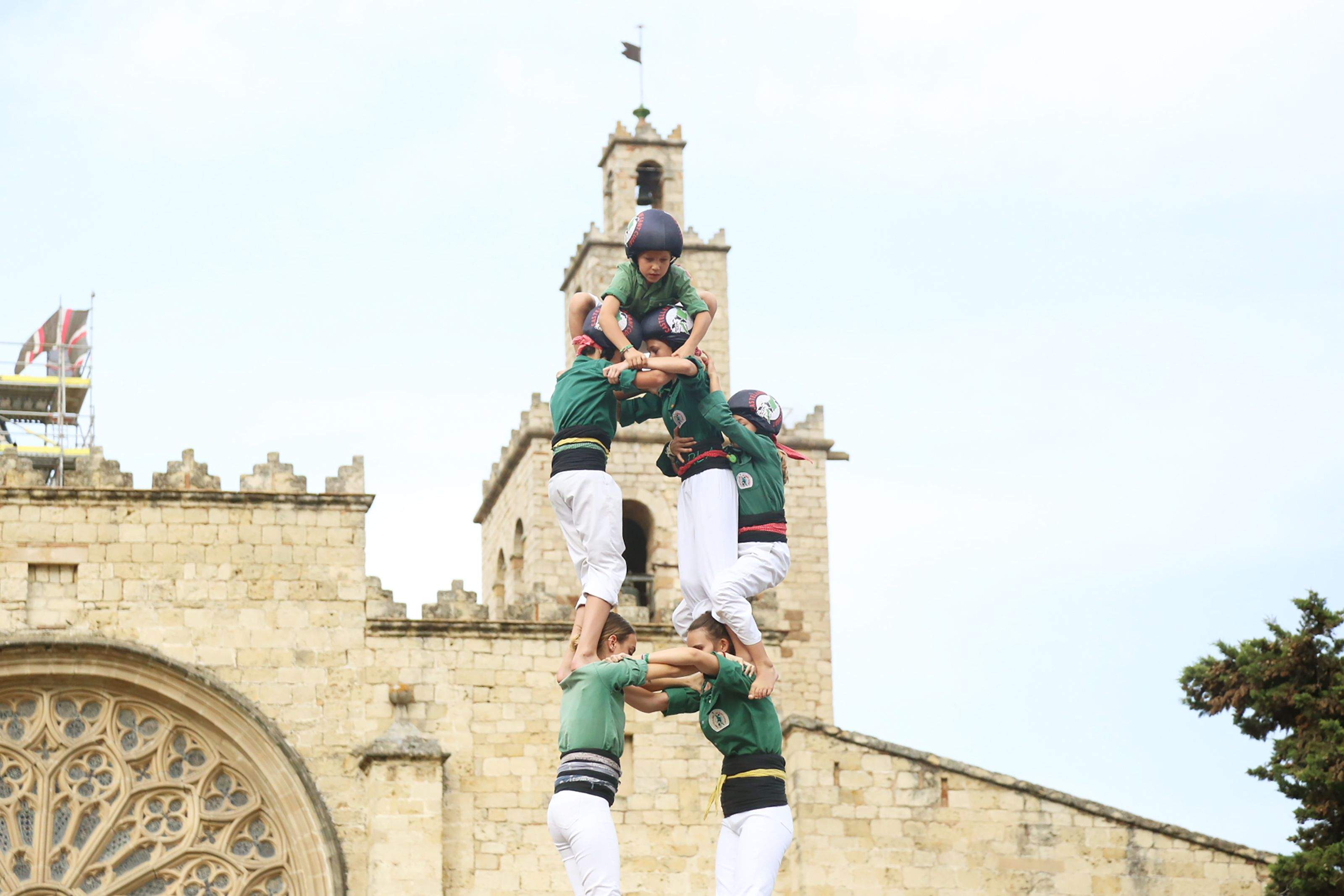 Els Castellers de Sant Cugat en la XXV diada castellera de Festa Major. FOTO: Anna Bassa