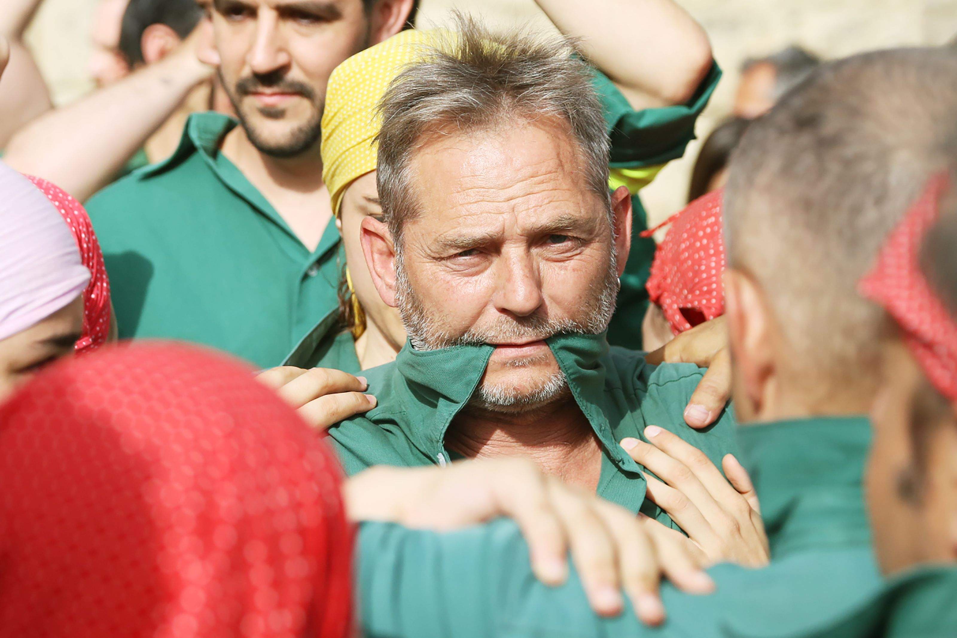 Els Castellers de Sant Cugat en la XXV diada castellera de Festa Major. FOTO: Anna Bassa