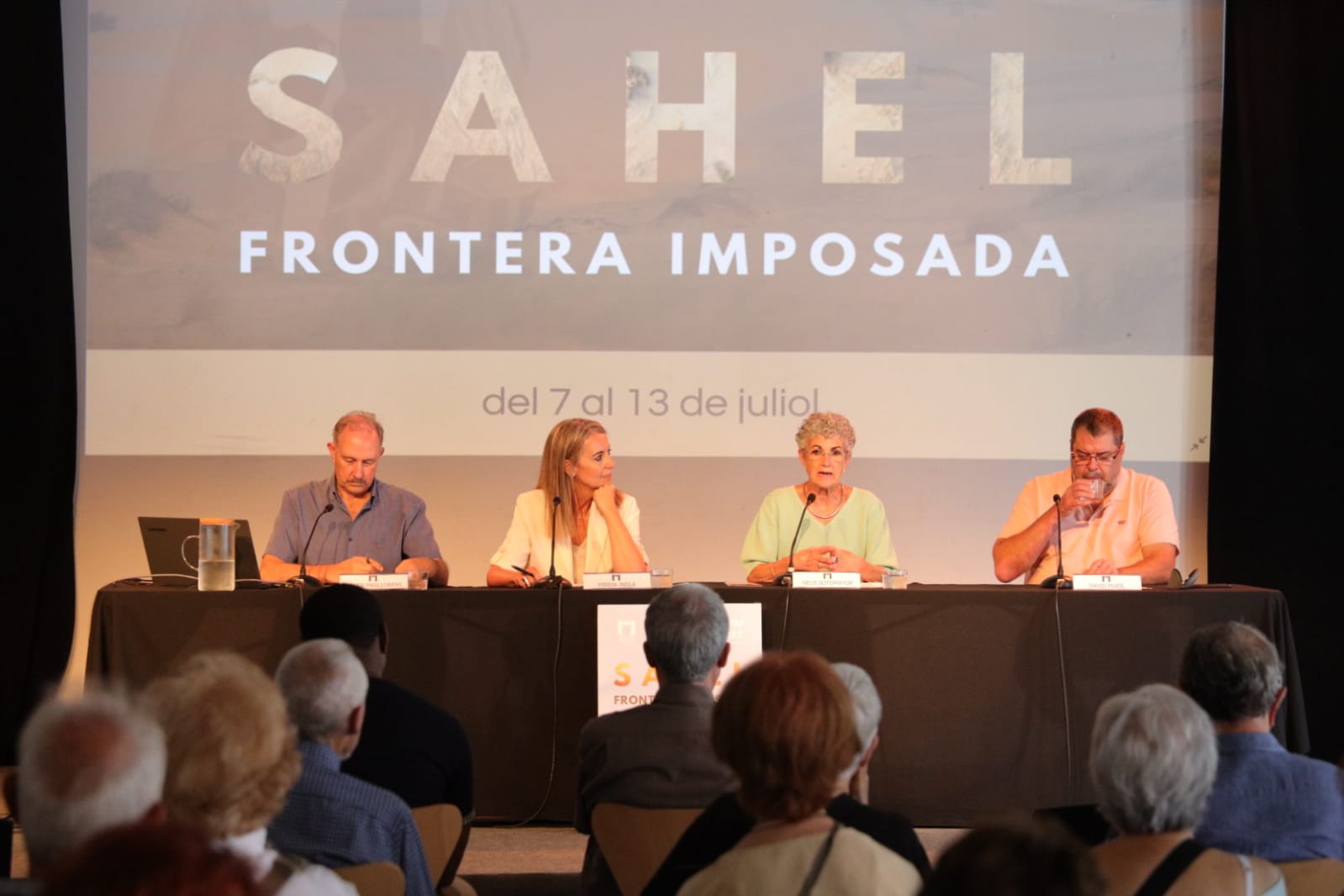 Xavier Masllorens, Mireia Ingla, Neus Sotomayor i David Pujol a la presentació del Curs d'Estiu d'Unipau. FOTO: Ajuntament