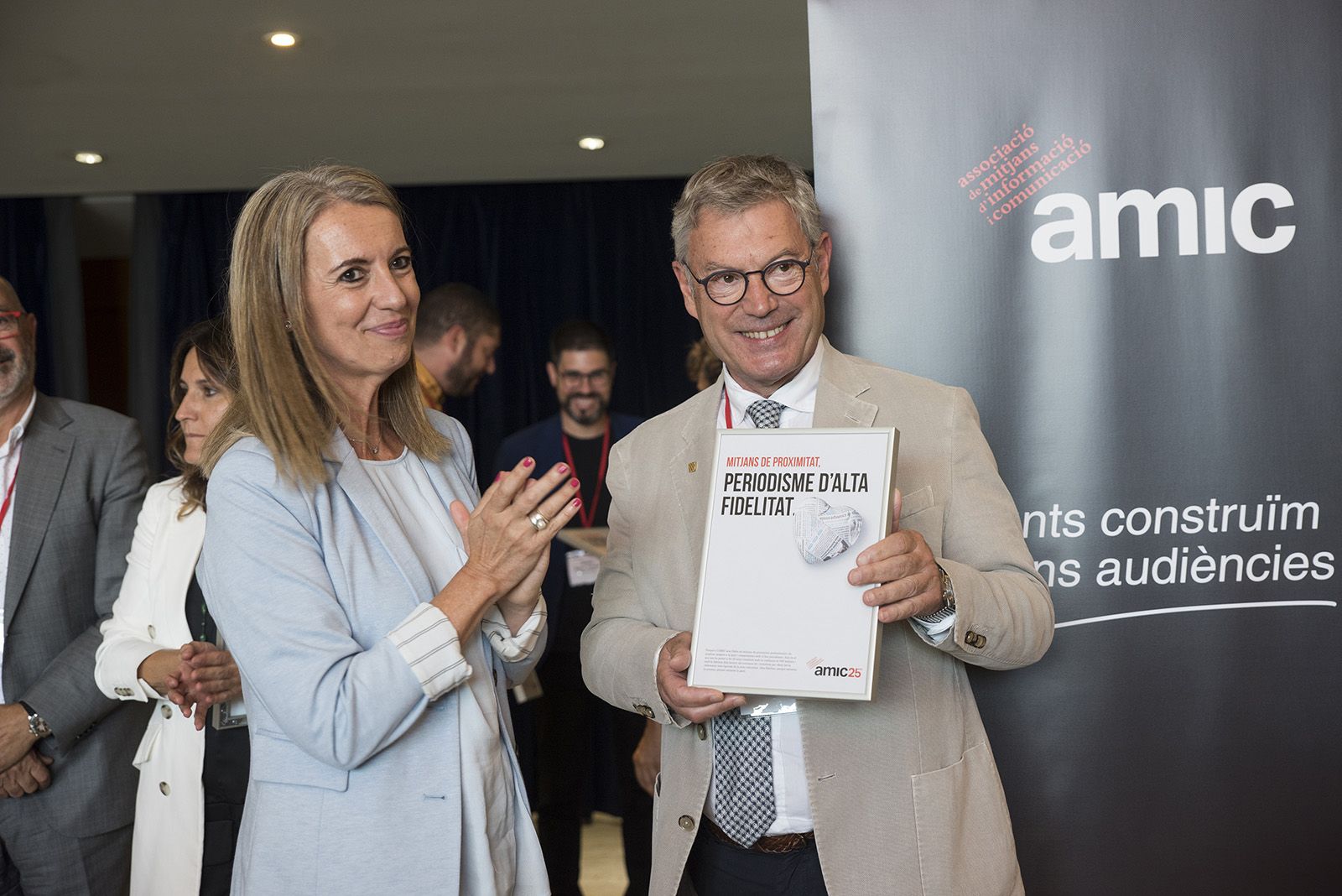 Mireia Ingla i Ramon Grau al 25è aniversari de l'AMIC. FOTO: Bernat Millet.