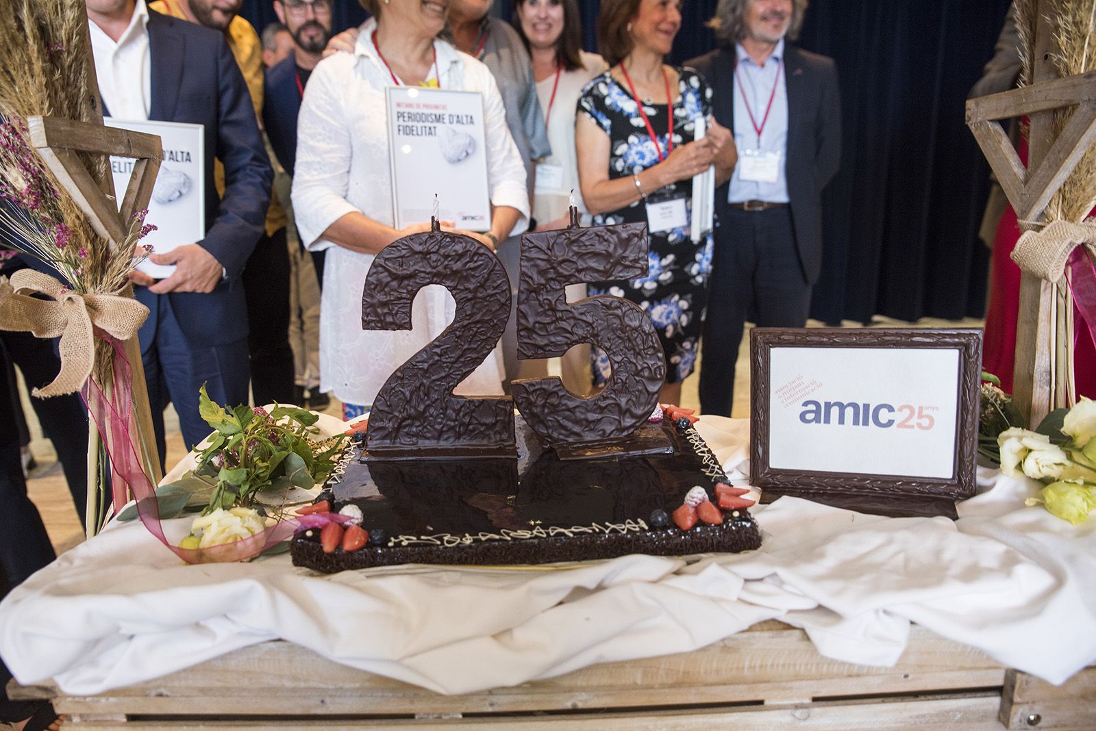 Pastís pel 25è aniversari de l'AMIC. FOTO: Bernat Millet.