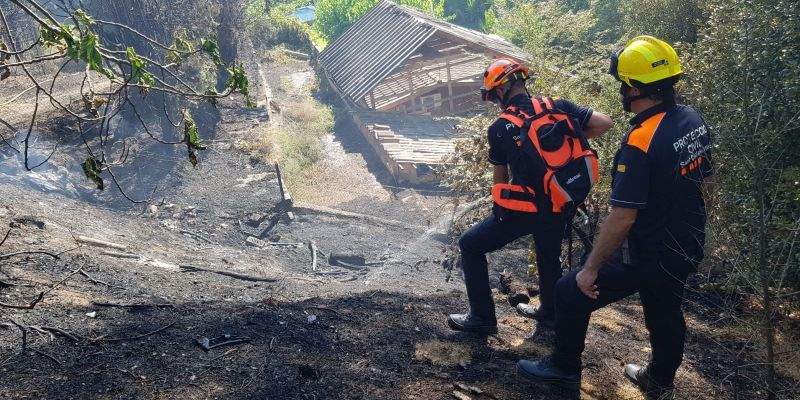 Incendi a Can Barata. FOTO: Protecció Civil