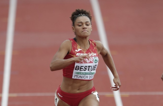 Jaël Bestué, durant la seva sèrie en els 100 metres FOTO: Federació d'Atletisme