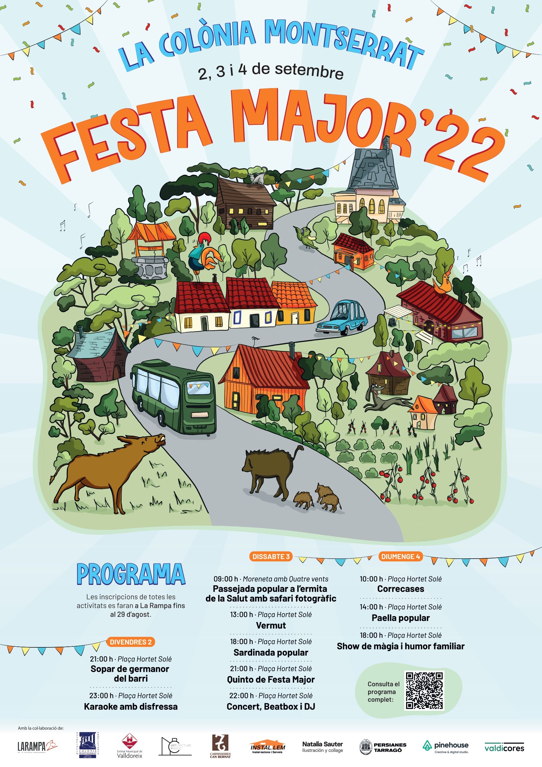 Cartell de la Festa Major de La Colònia Montserrat 2022