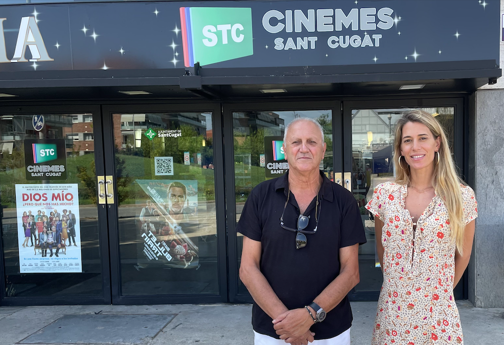 Víctor Lafuente Pallàs, un dels tres socis dels Cinemes, i Laura Grau, directora del TOT. FOTO: TOT Sant Cugat
