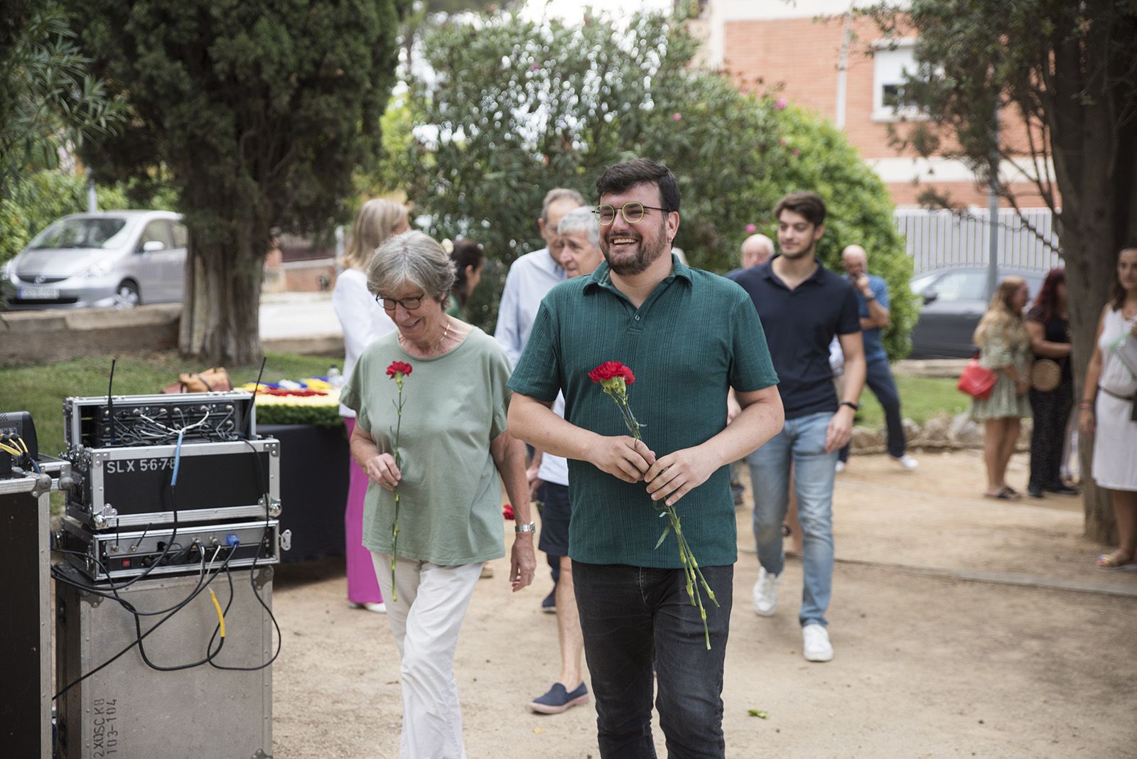 Comuns fa l'Ofrena floral a Rafael Casanova. Foto: Bernat Millet.