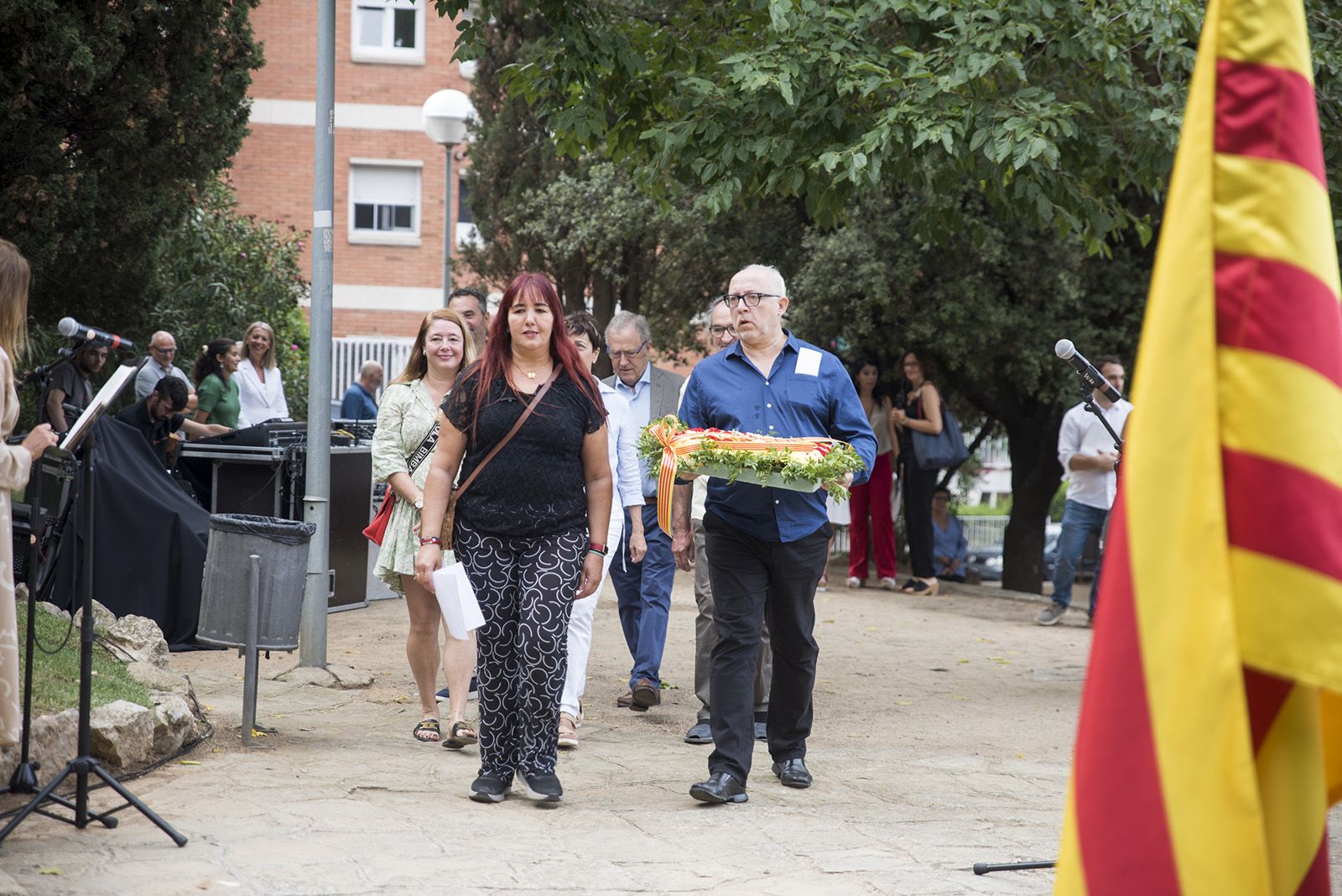 PDCat fa l'Ofrena floral a Rafael Casanova. Foto: Bernat Millet.