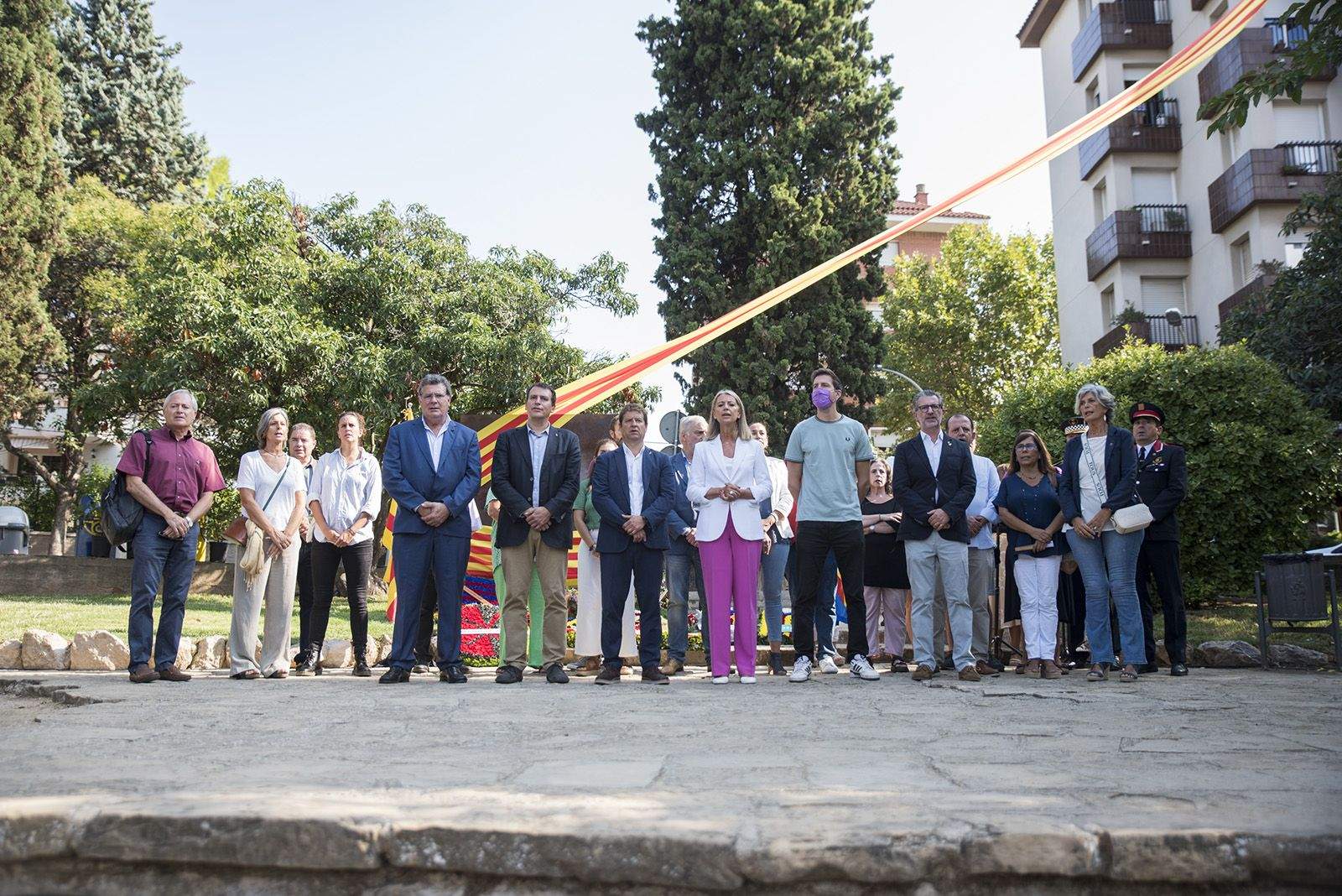 Cant dels Segadors a l'Ofrena floral a Rafael Casanova. Foto: Bernat Millet.