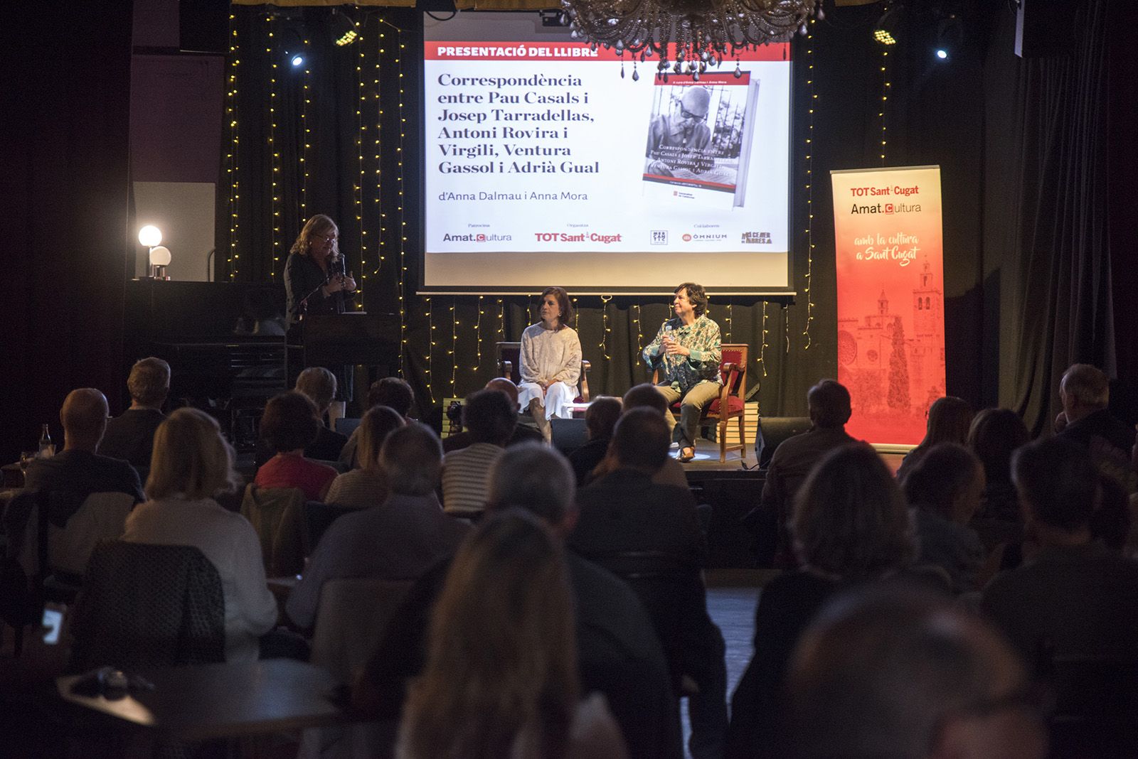 Presentació del llibre "Correspondència entre Pau Casals i Josep Tarradellas, Antoni Rovira i Virgili, Ventura Gassol i Adrià Gual" de les escriptores Anna Dalmau i Anna Mora. FOTO: Bernat Millet.