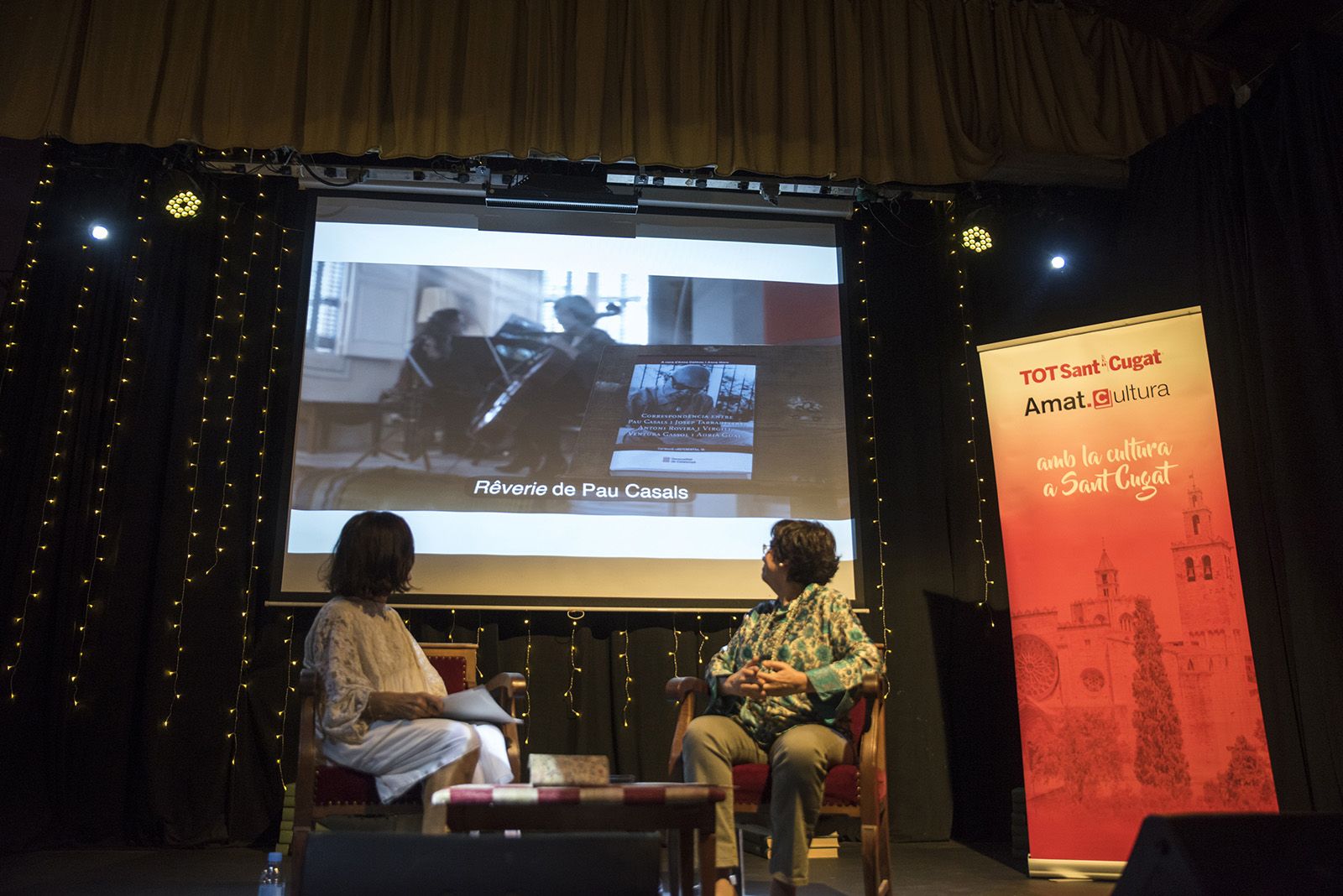 Presentació del llibre "Correspondència entre Pau Casals i Josep Tarradellas, Antoni Rovira i Virgili, Ventura Gassol i Adrià Gual" de les escriptores Anna Dalmau i Anna Mora. FOTO: Bernat Millet.