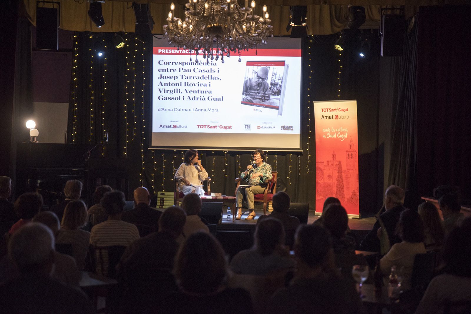 Presentació del llibre "Correspondència entre Pau Casals i Josep Tarradellas, Antoni Rovira i Virgili, Ventura Gassol i Adrià Gual" de les escriptores Anna Dalmau i Anna Mora. FOTO: Bernat Millet.