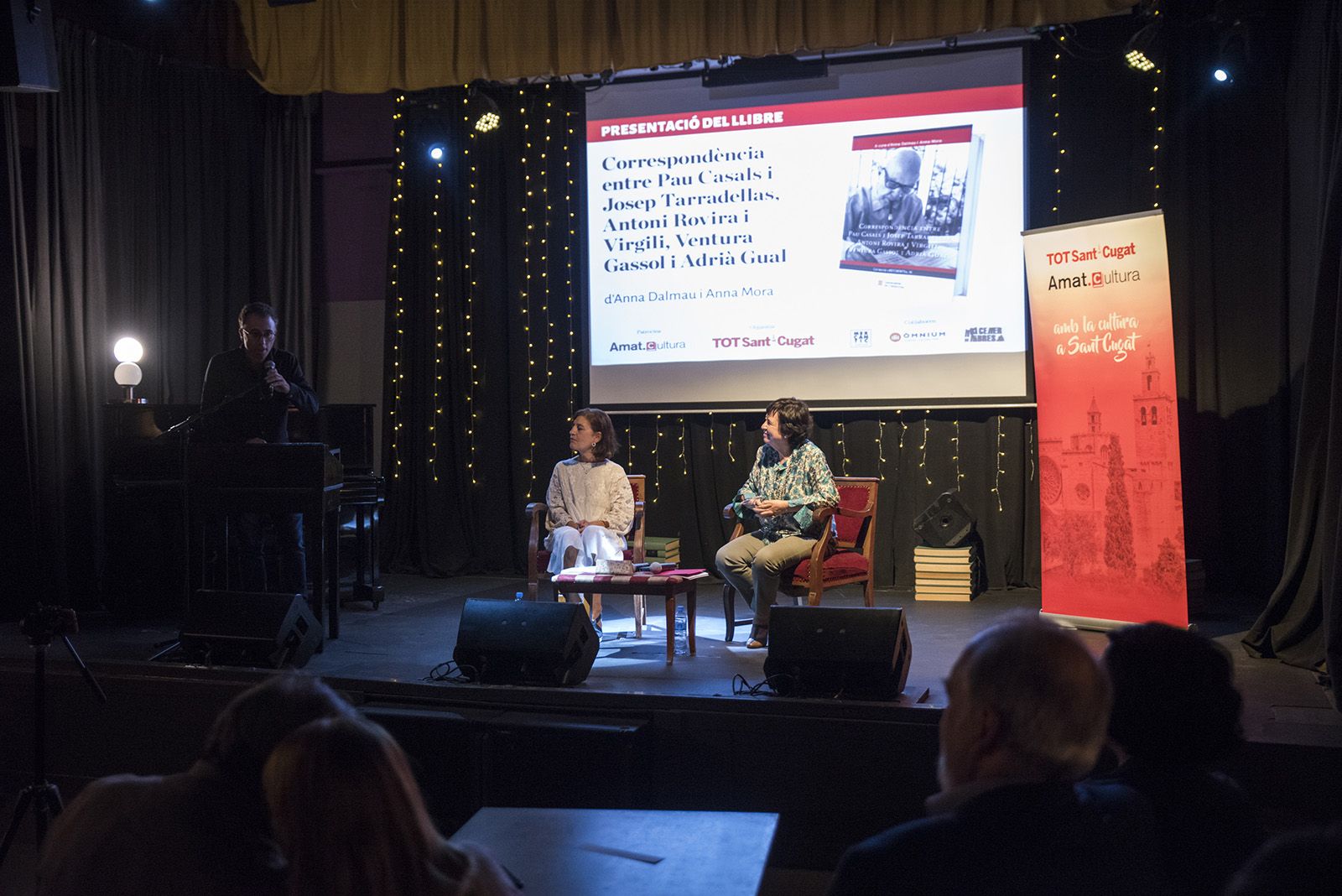 Presentació del llibre "Correspondència entre Pau Casals i Josep Tarradellas, Antoni Rovira i Virgili, Ventura Gassol i Adrià Gual" de les escriptores Anna Dalmau i Anna Mora. FOTO: Bernat Millet.