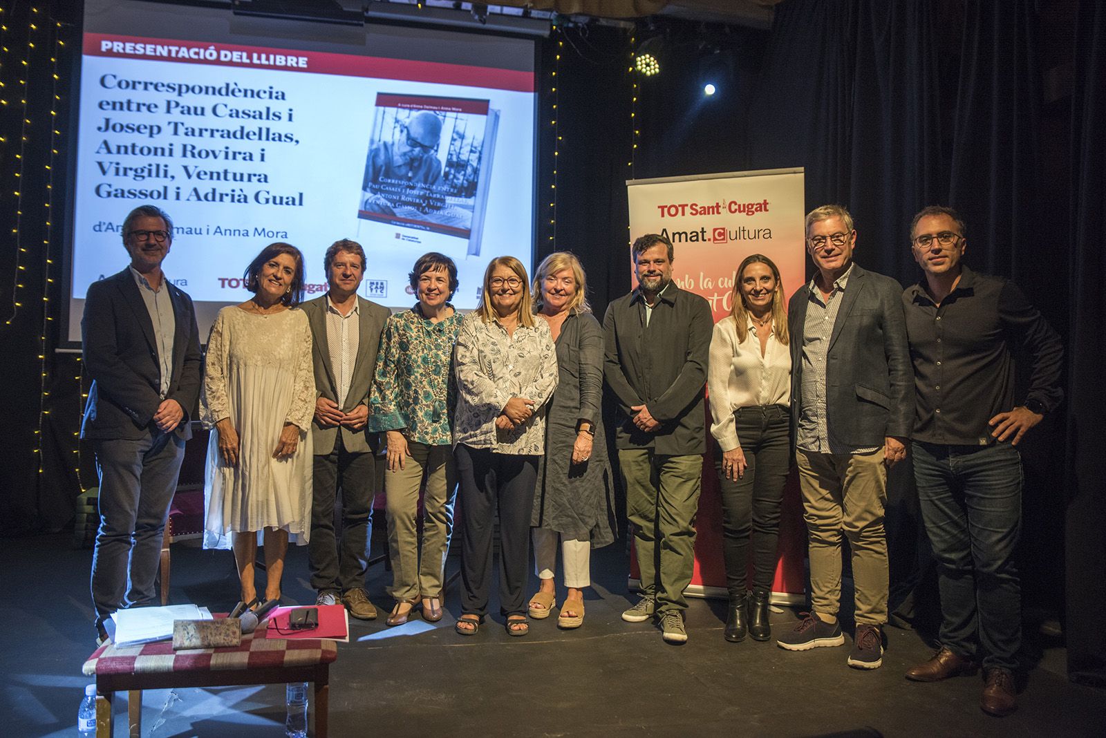 Presentació del llibre "Correspondència entre Pau Casals i Josep Tarradellas, Antoni Rovira i Virgili, Ventura Gassol i Adrià Gual" de les escriptores Anna Dalmau i Anna Mora. FOTO: Bernat Millet.