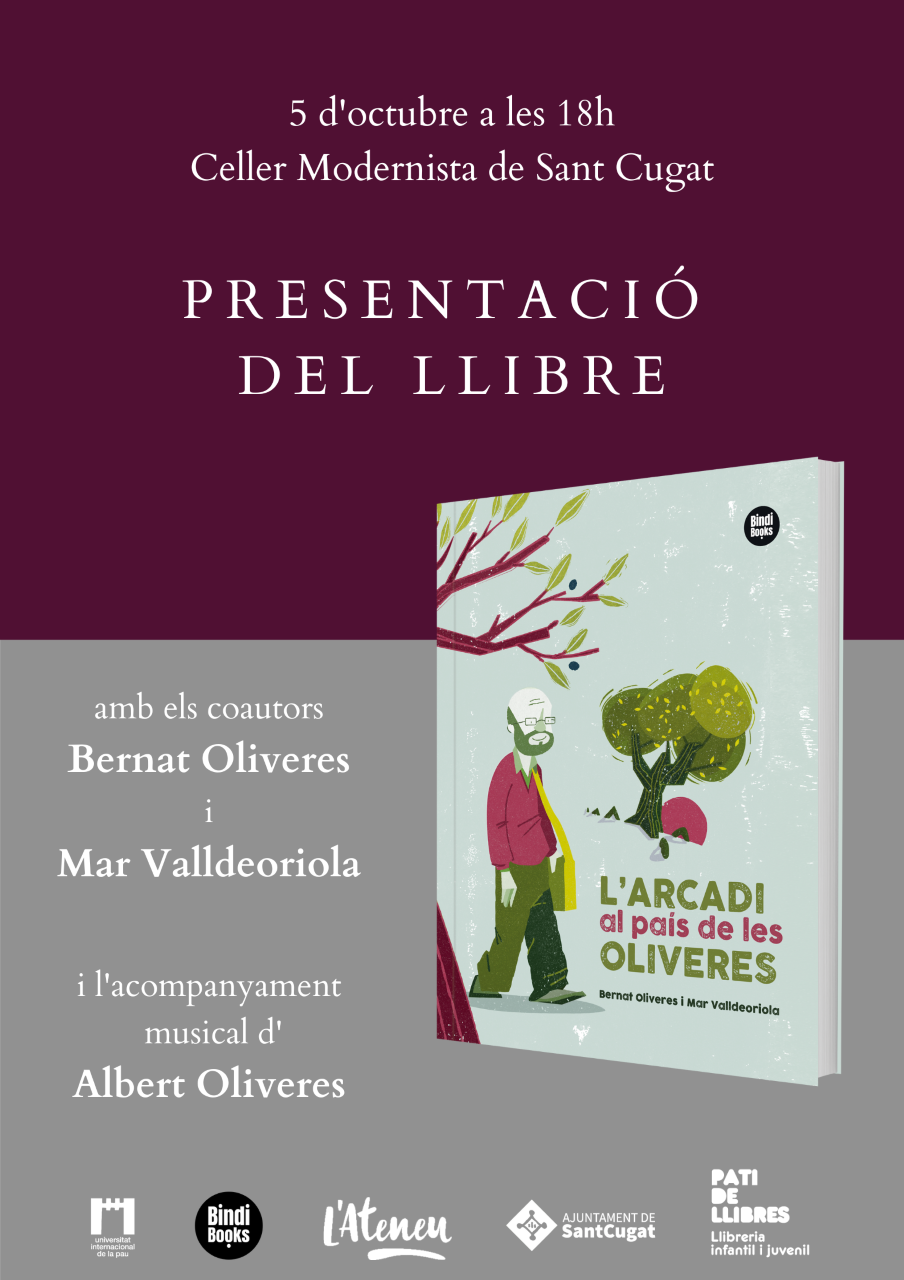 Cartell de la presentació del llibre infatil sobre Arcadi Oliveres