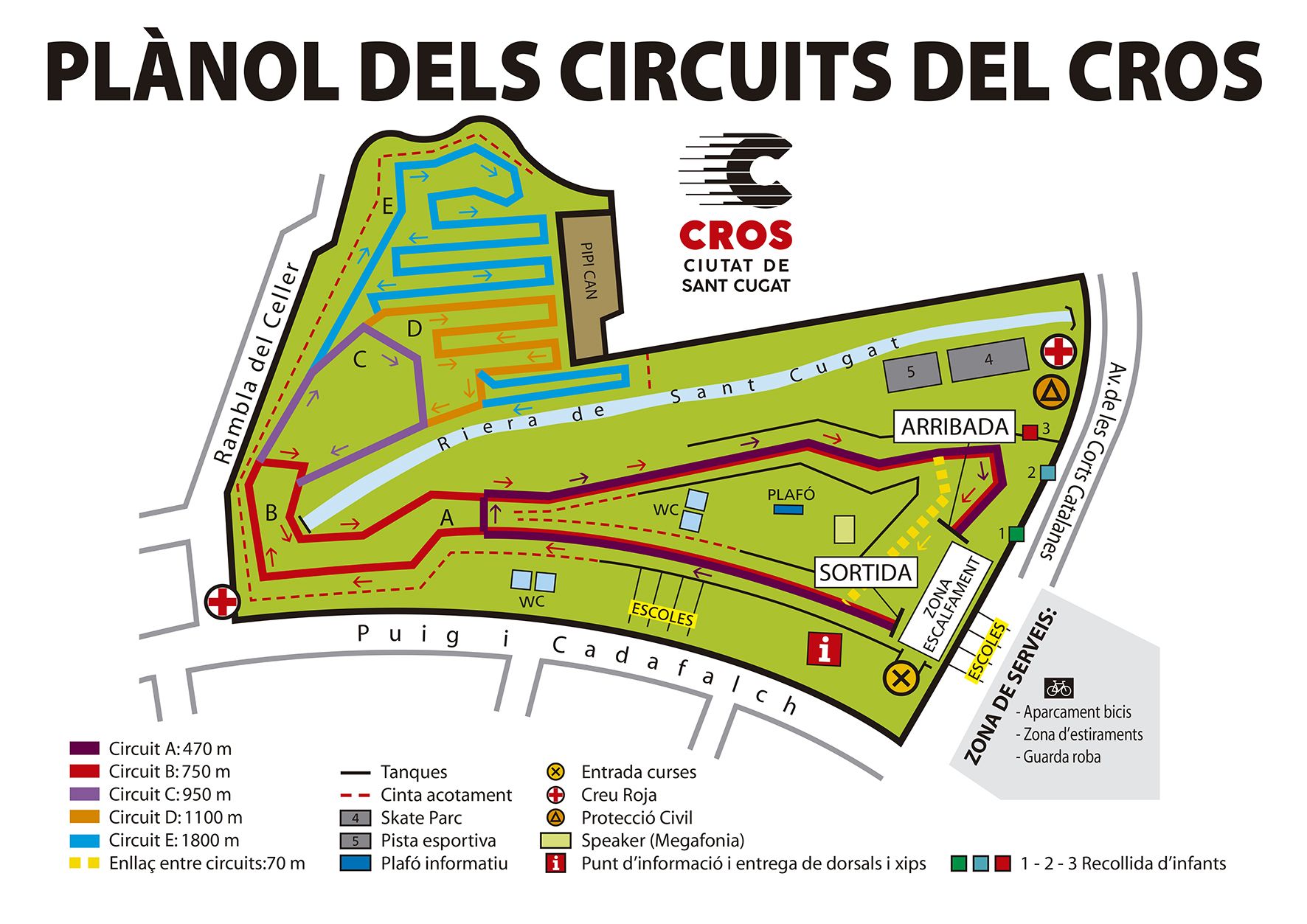 Mapa del recorregut del Cros Ciutat de Sant Cugat. FOTO: Cedida