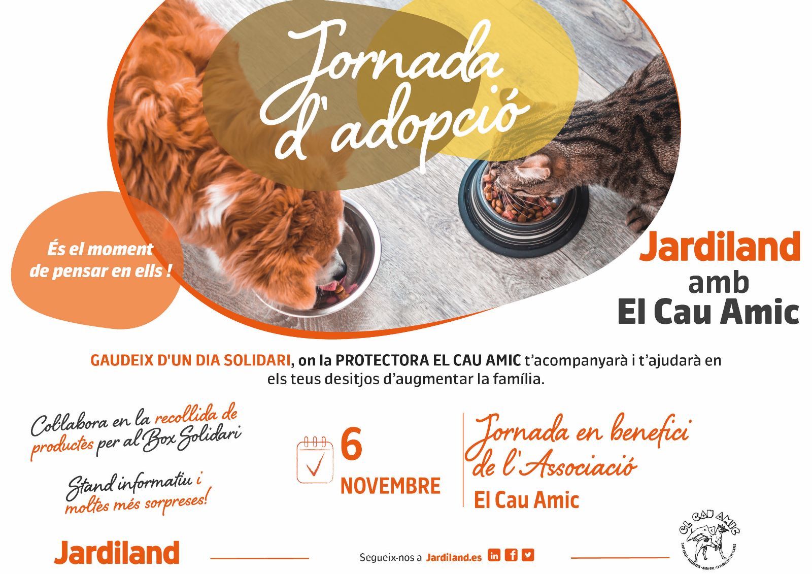 Jornada d’adopció Jardiland 6/11. FOTO: El Cau Amic