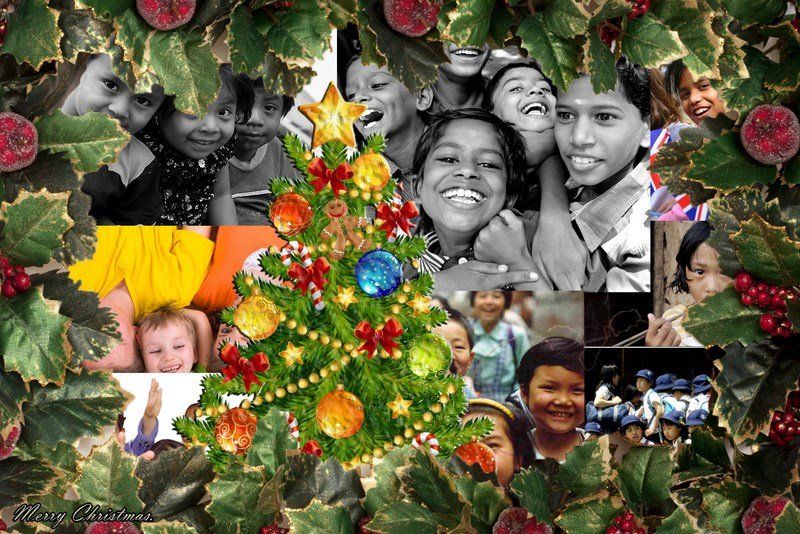 Postals de Nadal amb tècnica collage