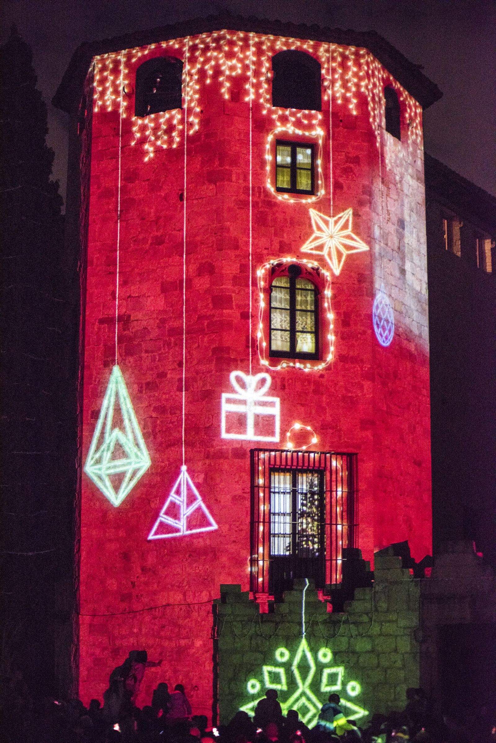 Mapping de l'encesa de llums de Nadal a Sant Cugat 2022. FOTO: Bernat Millet.