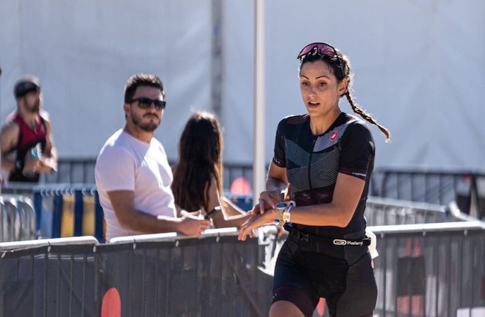 María Gijón en el seu primer IronMan 70.3 a Barcelona. FOTO: Cedida