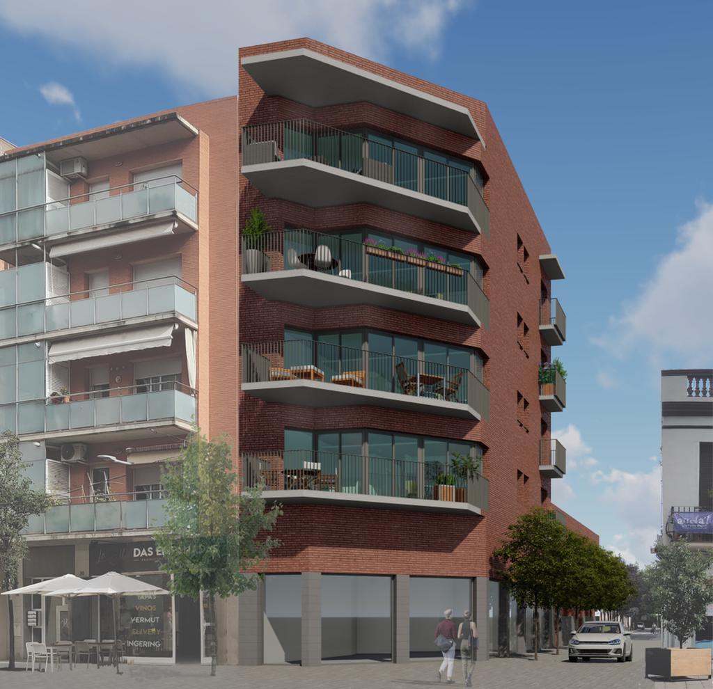 Renderització de la façana de la promoció d'obra nova al centre de Sant Cugat de la immobiliària Tecnocasa. FOTO: Cedida