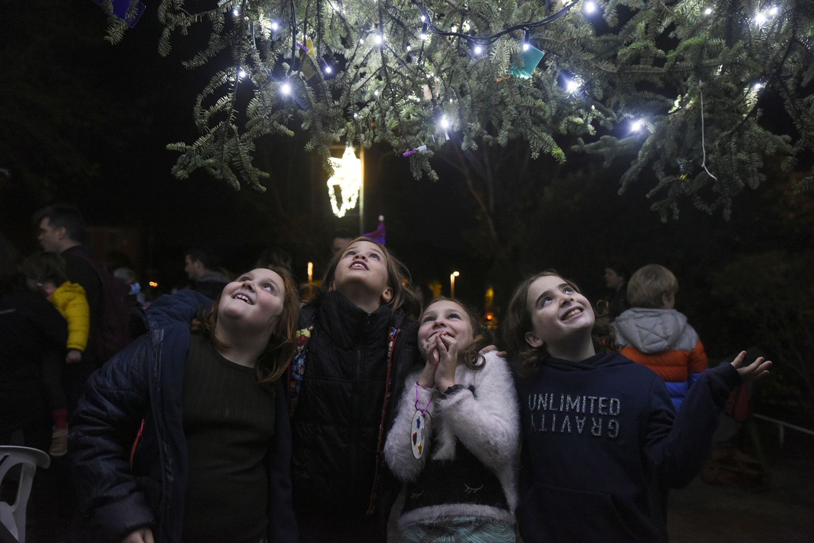 Encesa de l'arbre de Nadal de Valldoreix. FOTO: Bernat Millet.