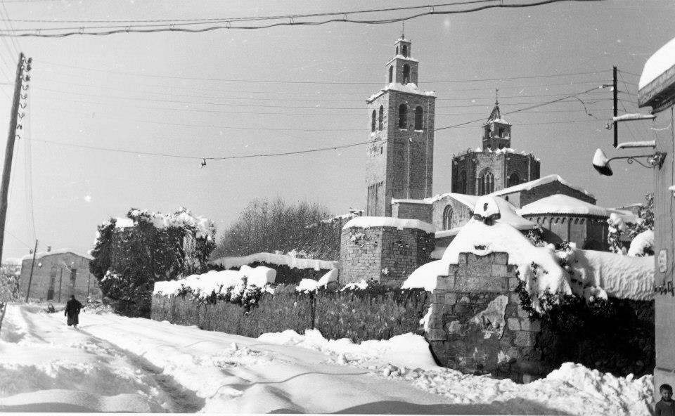 El Monestir de Sant Cugat nevat 1962 FOTO: Cabanas