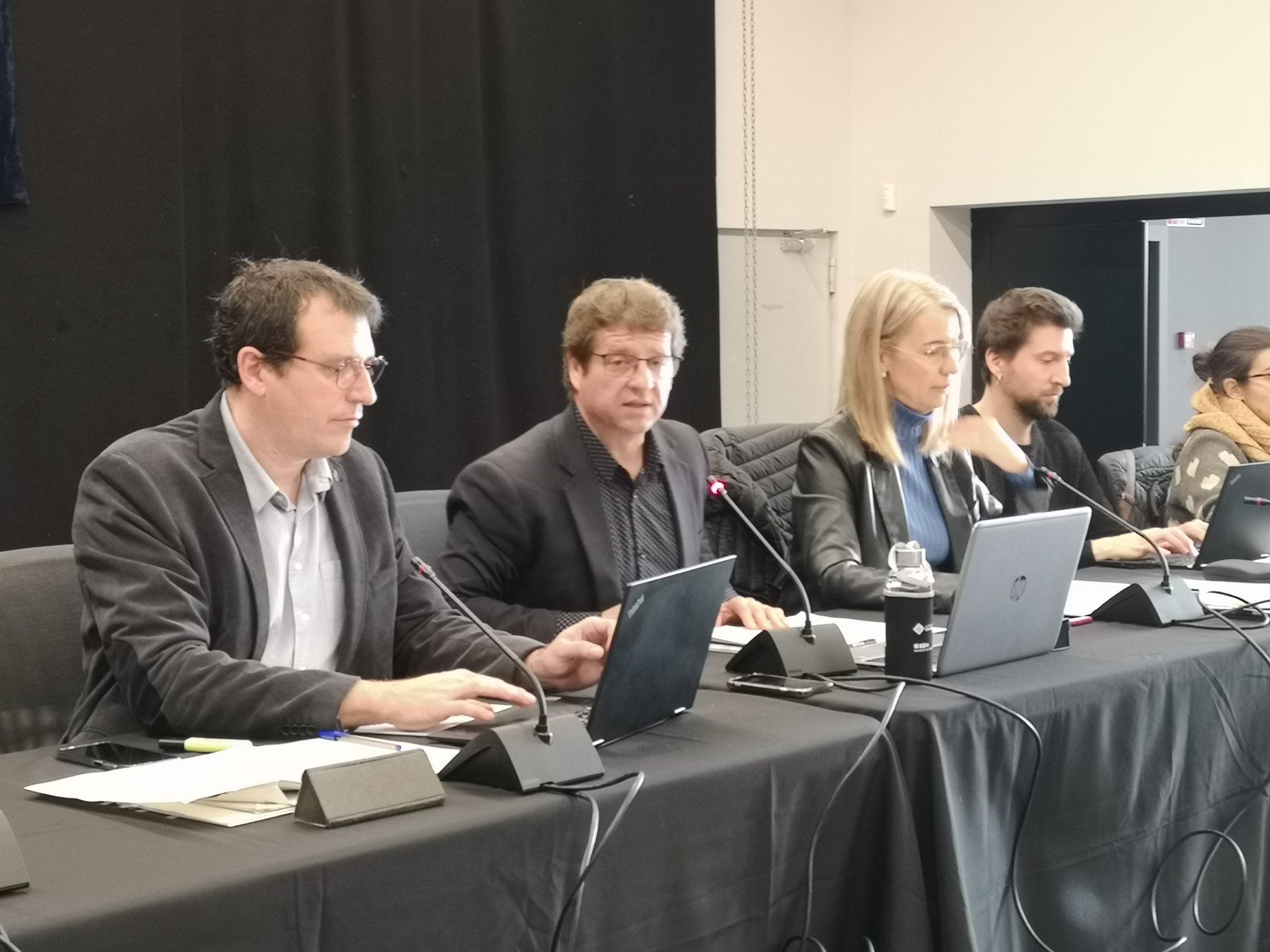 Francesc Duch (ERC), Pere Soler (PSC), Mireia Ingla (ERC) i Marco Simarro (CUP) FOTO: Ajuntament