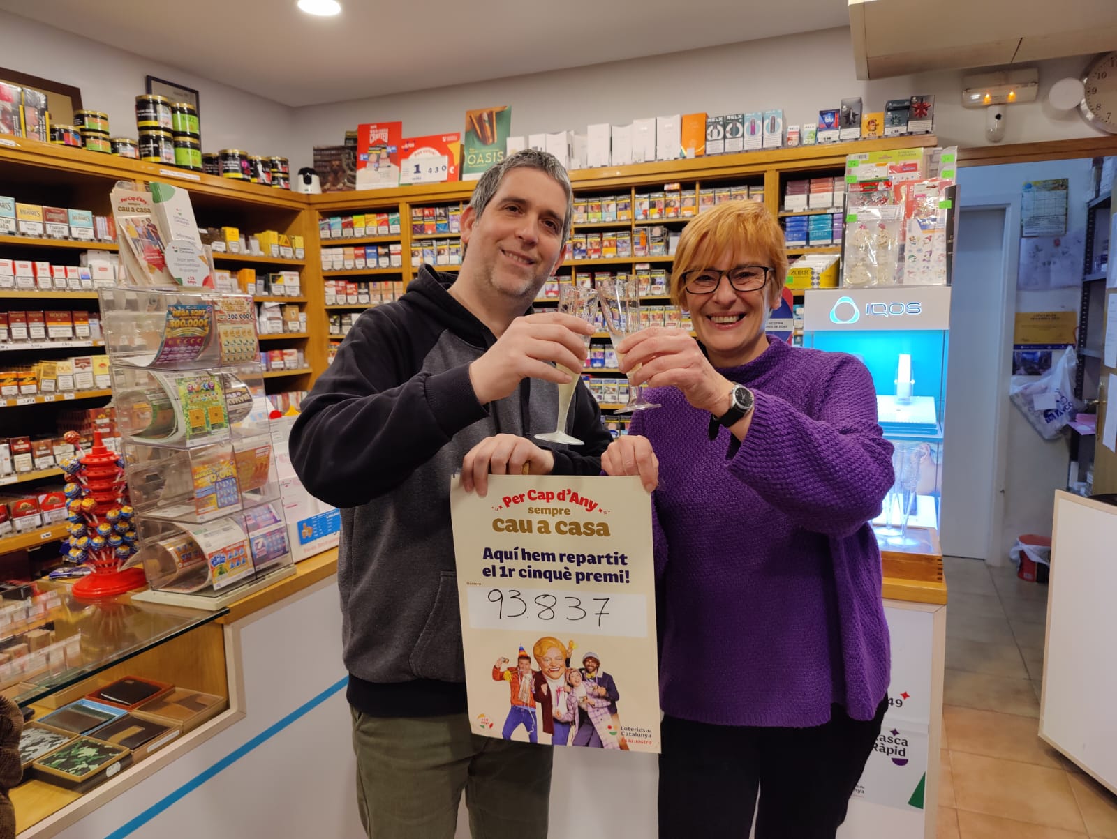 Cal Crispin ha venut un 5é premi de la Grossa de Cap d'Any FOTO: B.Millet