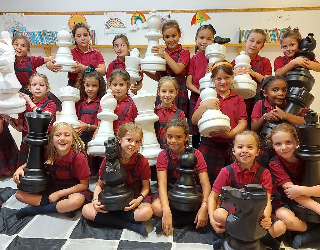 Activitat d'escacs a Escola La Vall. FOTO: Cedida