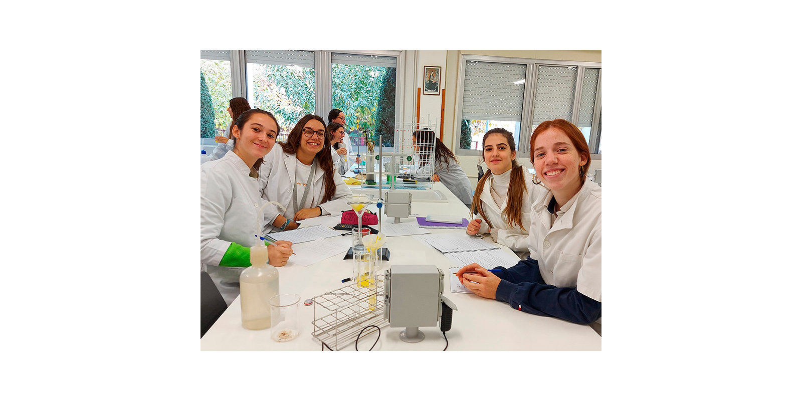 Pràctiques de laboratori a l'Escola La Vall. FOTO: Cedida