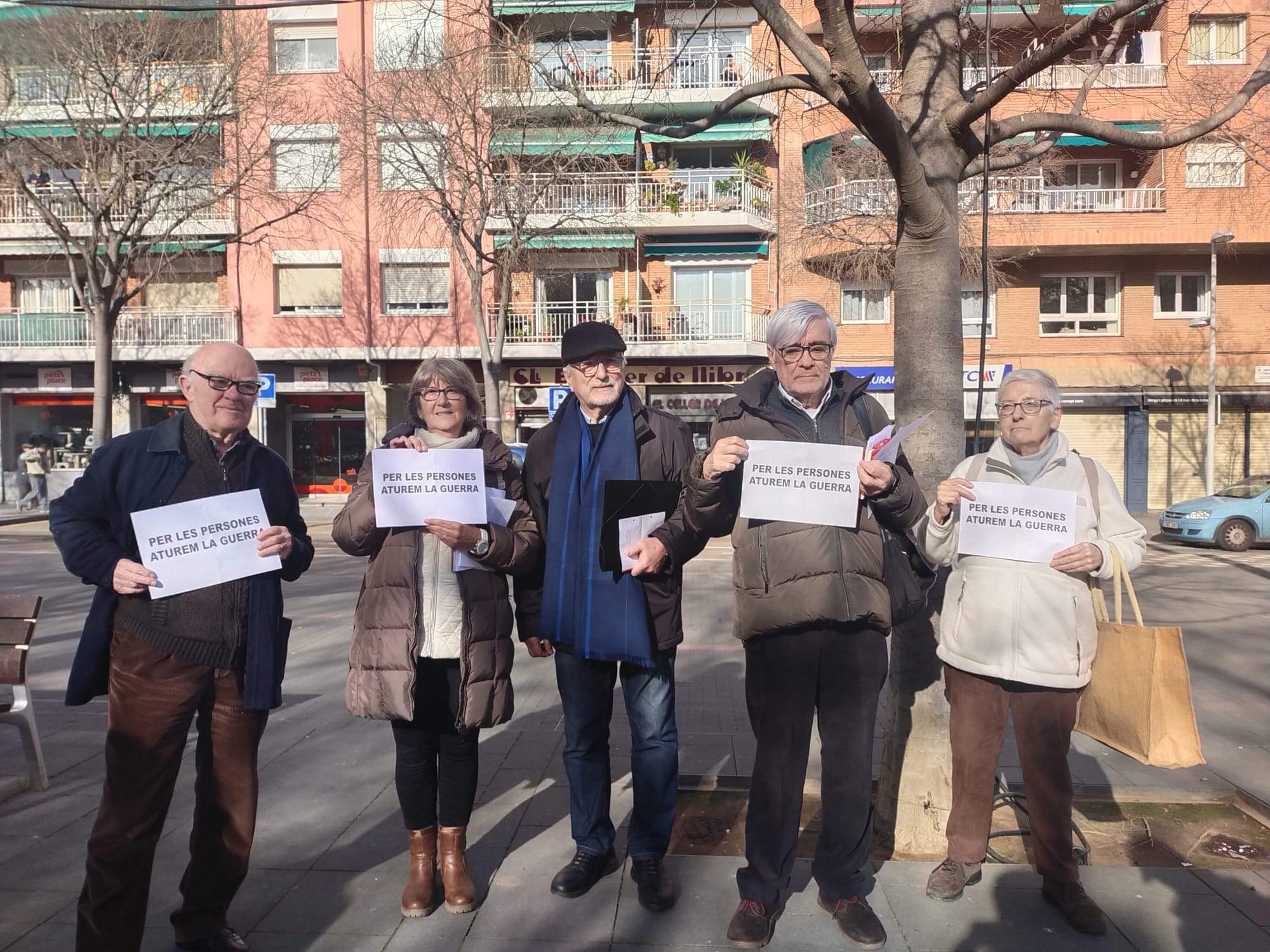 La Plataforma de Pensionistes de Sant Cugat rebutja la Guerra d'Ucraïna. FOTO: Nielo Ballart
