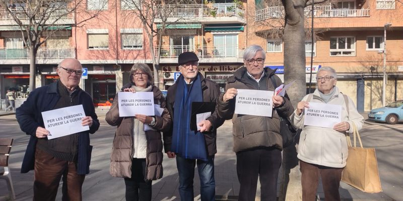 La Plataforma de Pensionistes de Sant Cugat rebutja la Guerra d'Ucraïna. FOTO: Nielo Ballart