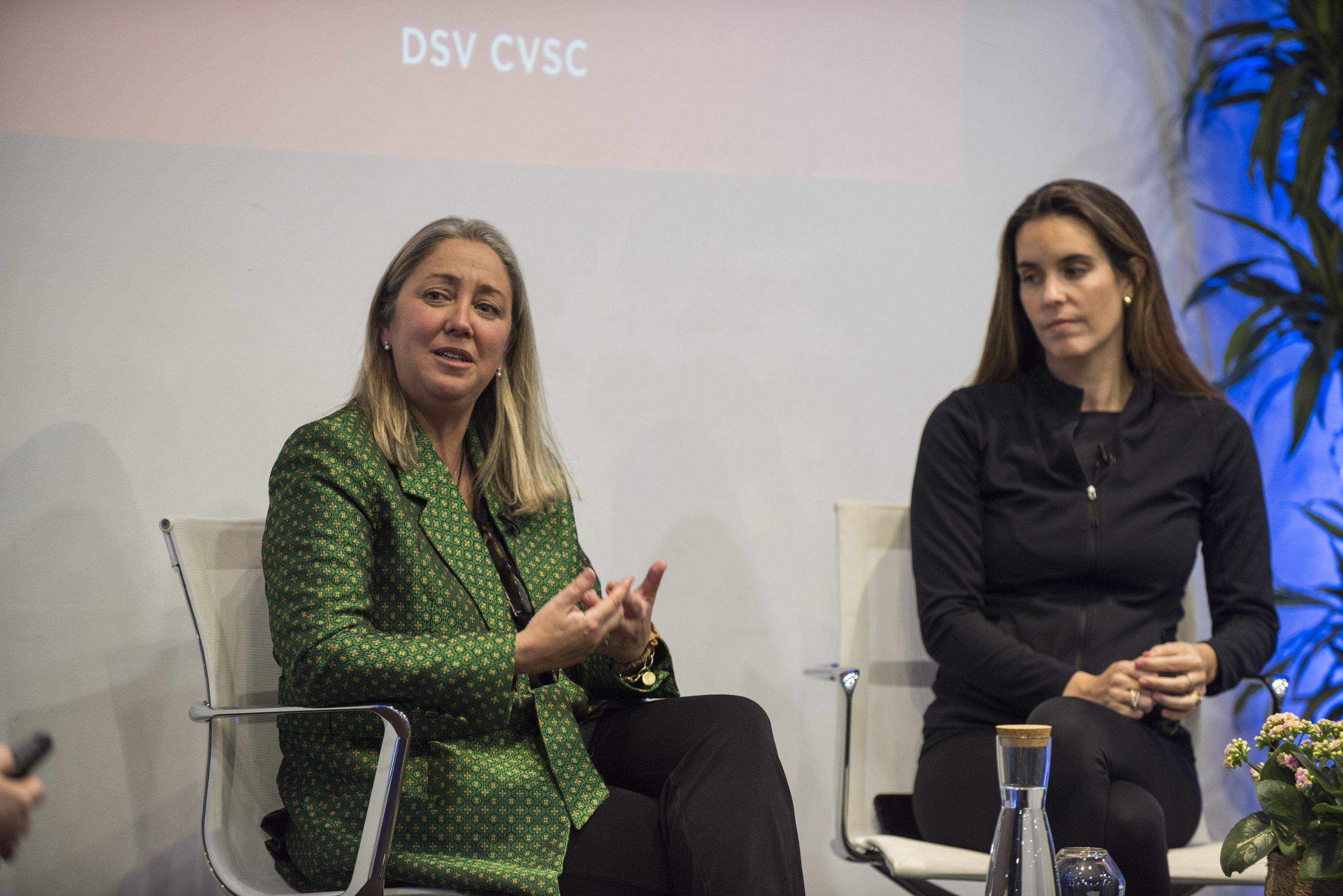 La membre del Club Vòlei Sant Cugat, Maria Manén, en la seva intervenció del SC Trade Center Talks. FOTO: Bernat Millet