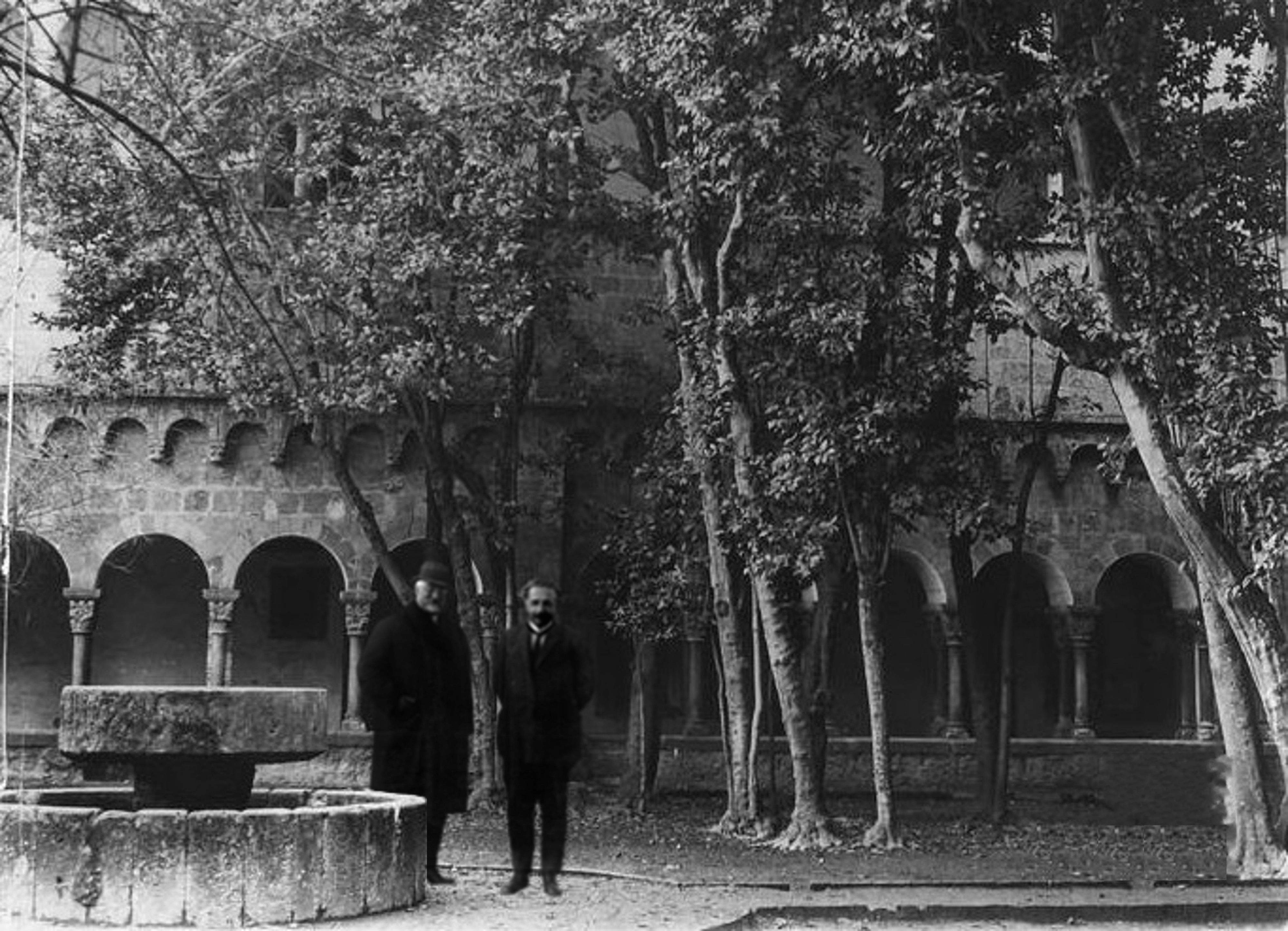 Fotomuntatge de Ricard Mestre de la visita d'Albert Einstein a Sant Cugat. FOTO: Cedida