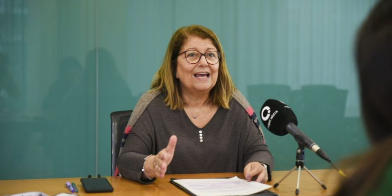 Pilar Gorina, regidora d'Educació durant la roda de premsa de presentació del procés de preinscripció escolar a la ciutat. FOTO: Ajuntament