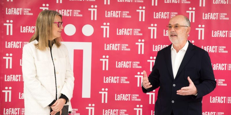 Xavier Queralt president de laFACT i Mireia Ingla alcaldessa de Sant Cugat