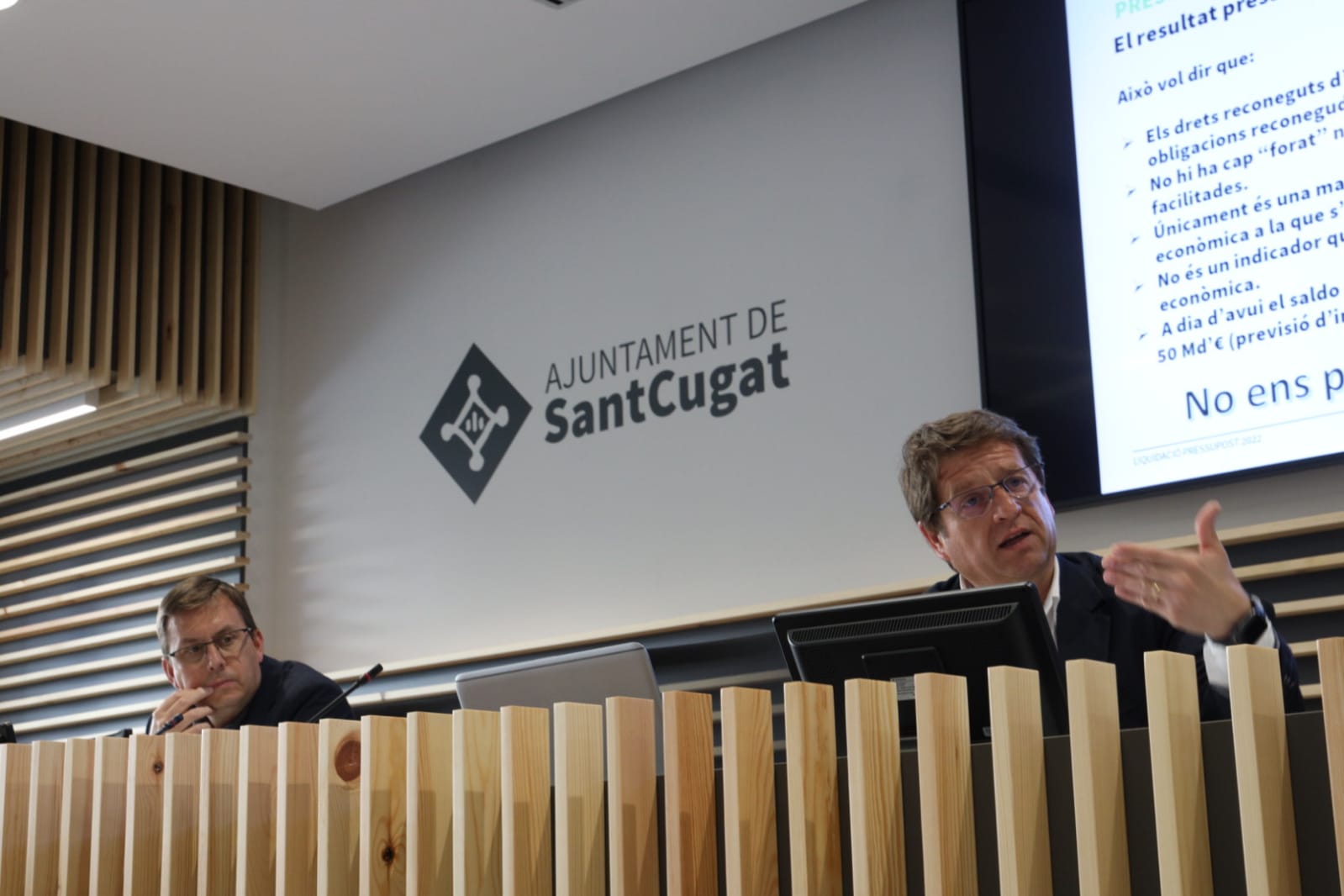 Pere Soler, durant la roda de premsa FOTO: Ajuntament